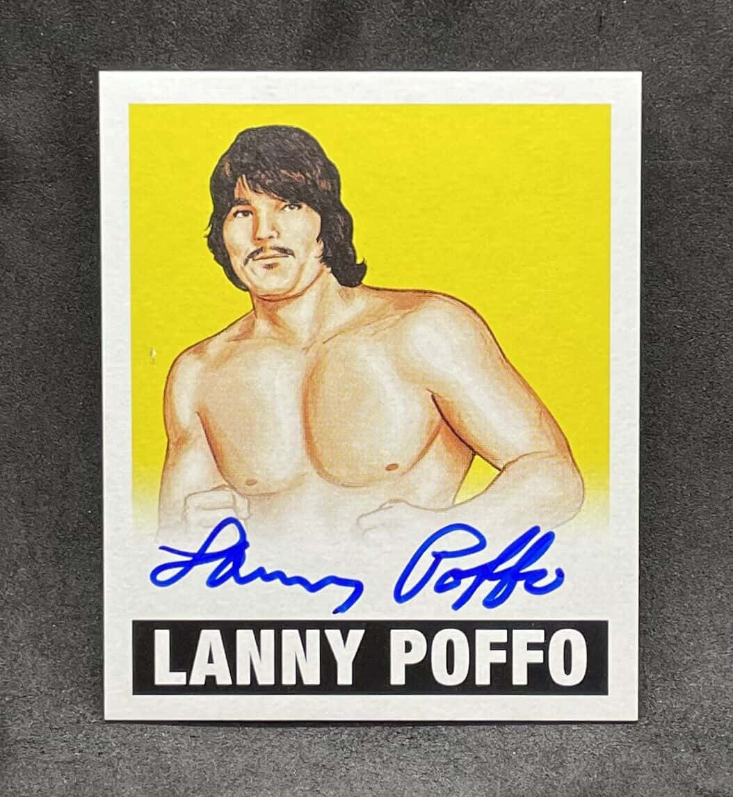 Lanny Poffo, vintage wrestling trading card, bright yellow background, SD Phone Wallpaper