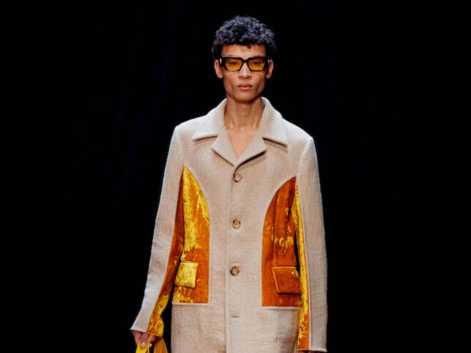 Lanvin, golden suit, beige coat, HD Desktop Wallpaper