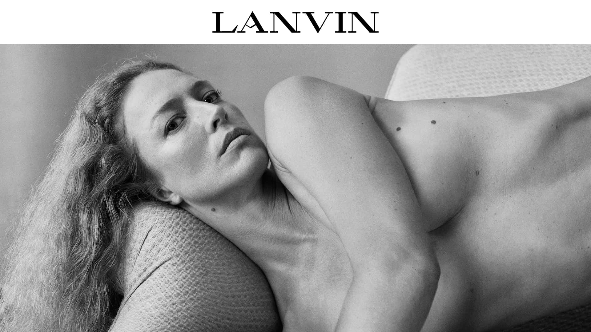 Lanvin, naked model, black and white portrait, Full HD Desktop Wallpaper