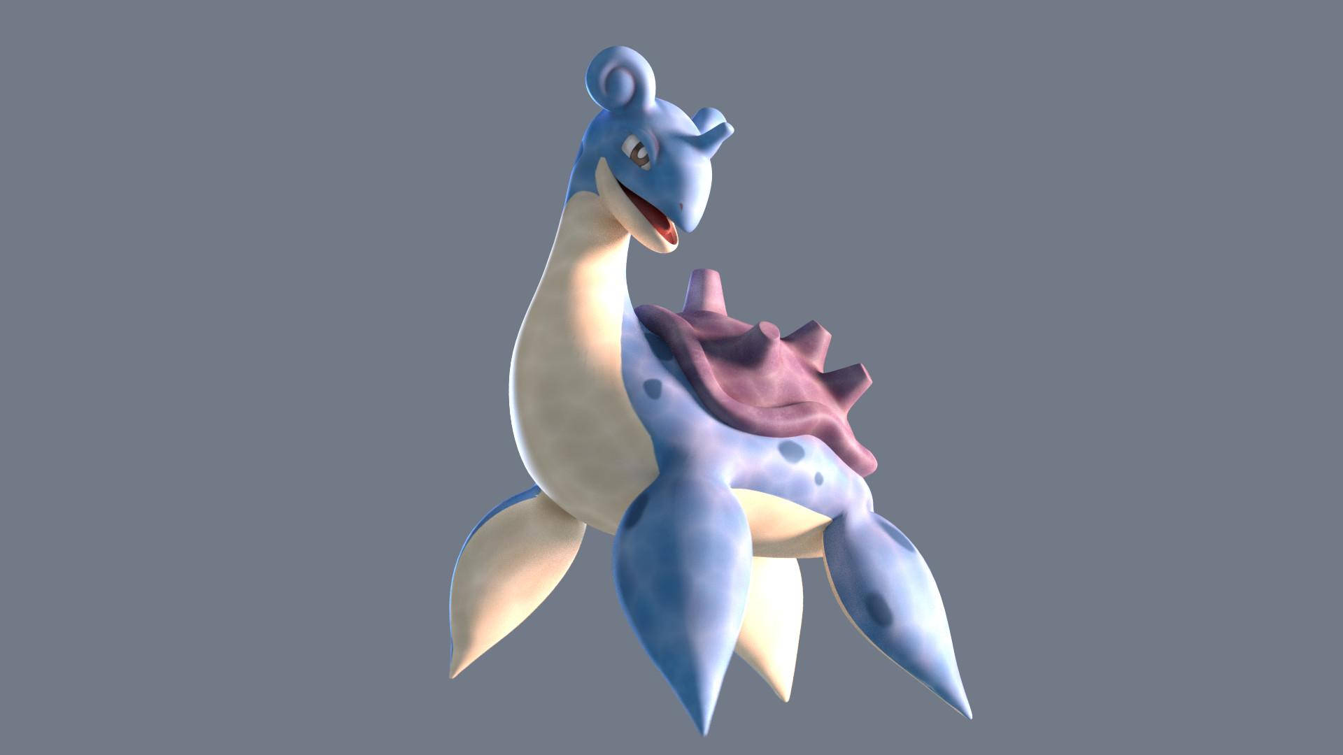 Lapras, blue, cream-colored, Full HD Desktop Wallpaper