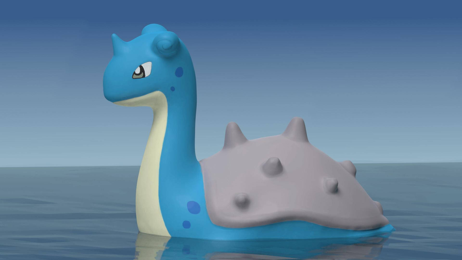 Lapras, blue, gray, Full HD Desktop Wallpaper