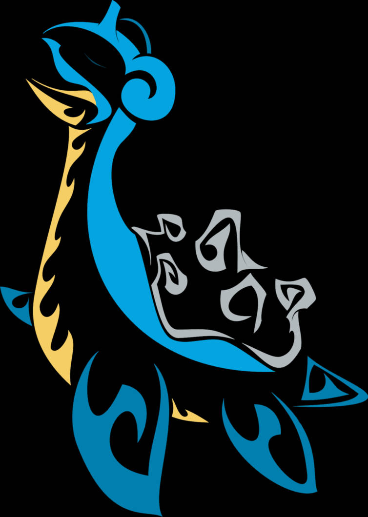 Lapras, blue, gold, SD Phone Wallpaper