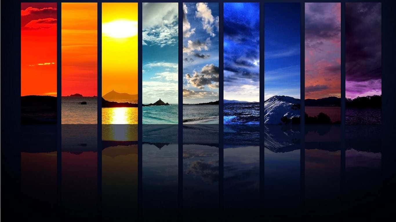 laptop 1366 x 768, sunset, twilight sky, HD Desktop Wallpaper