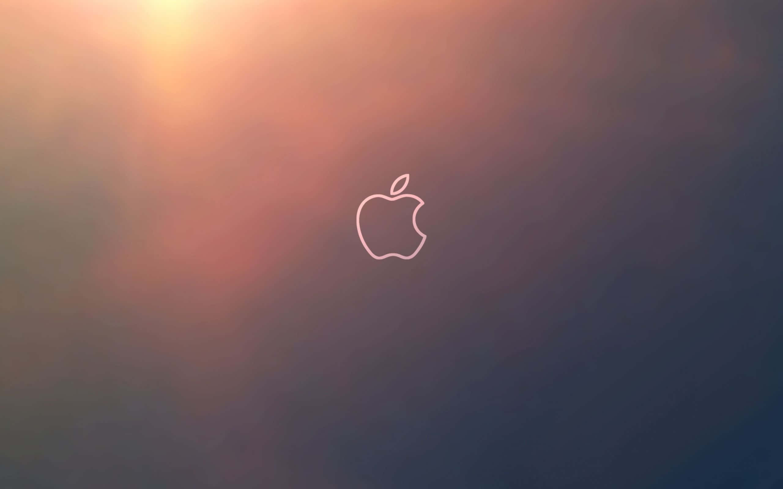 apple logo, gradient sunset sky, warm orange, 2K Desktop Wallpaper