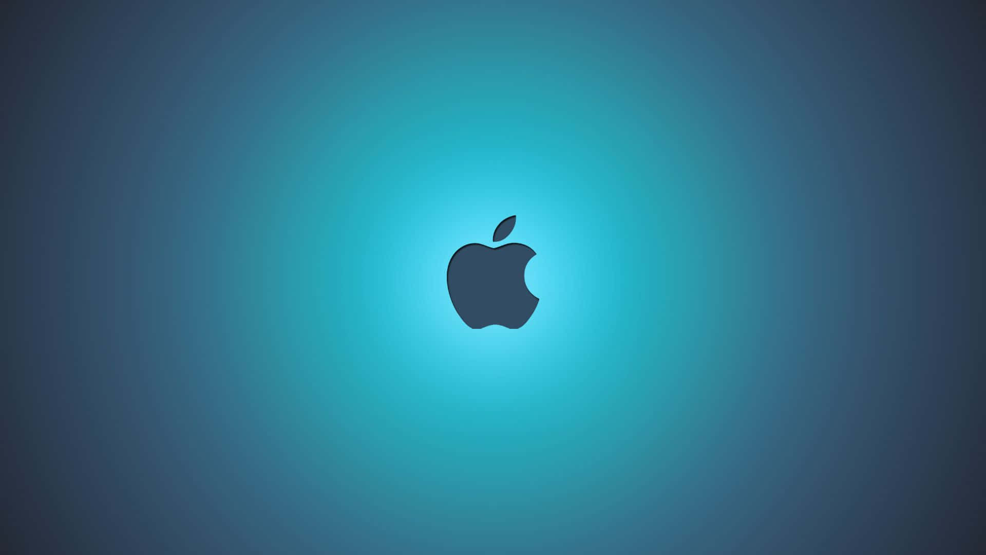 Apple logo, gradient blue background, soft glowing light, Full HD Desktop Wallpaper