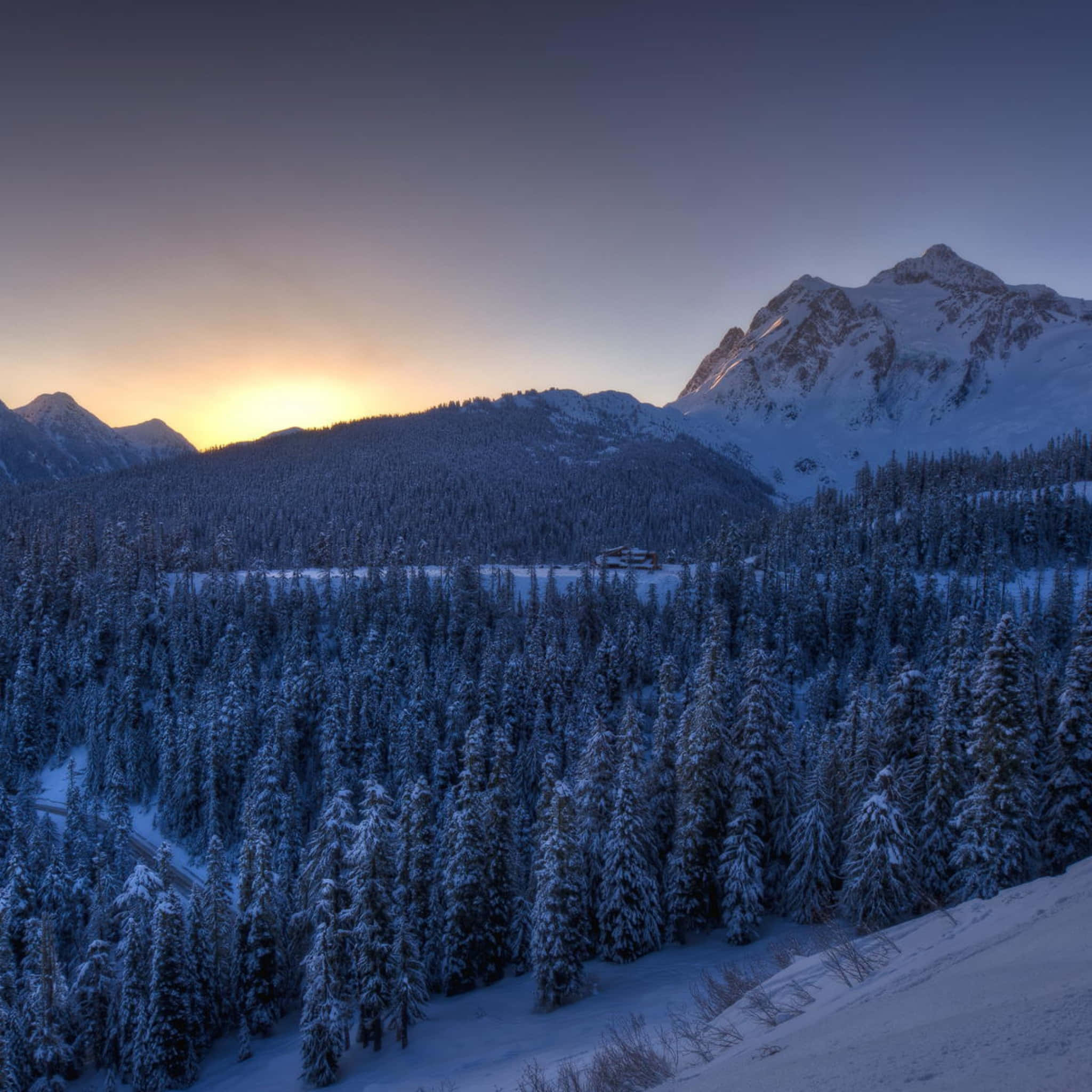 winter laptop, 2048 x 2048, snowy mountain range, Full HD Desktop Wallpaper