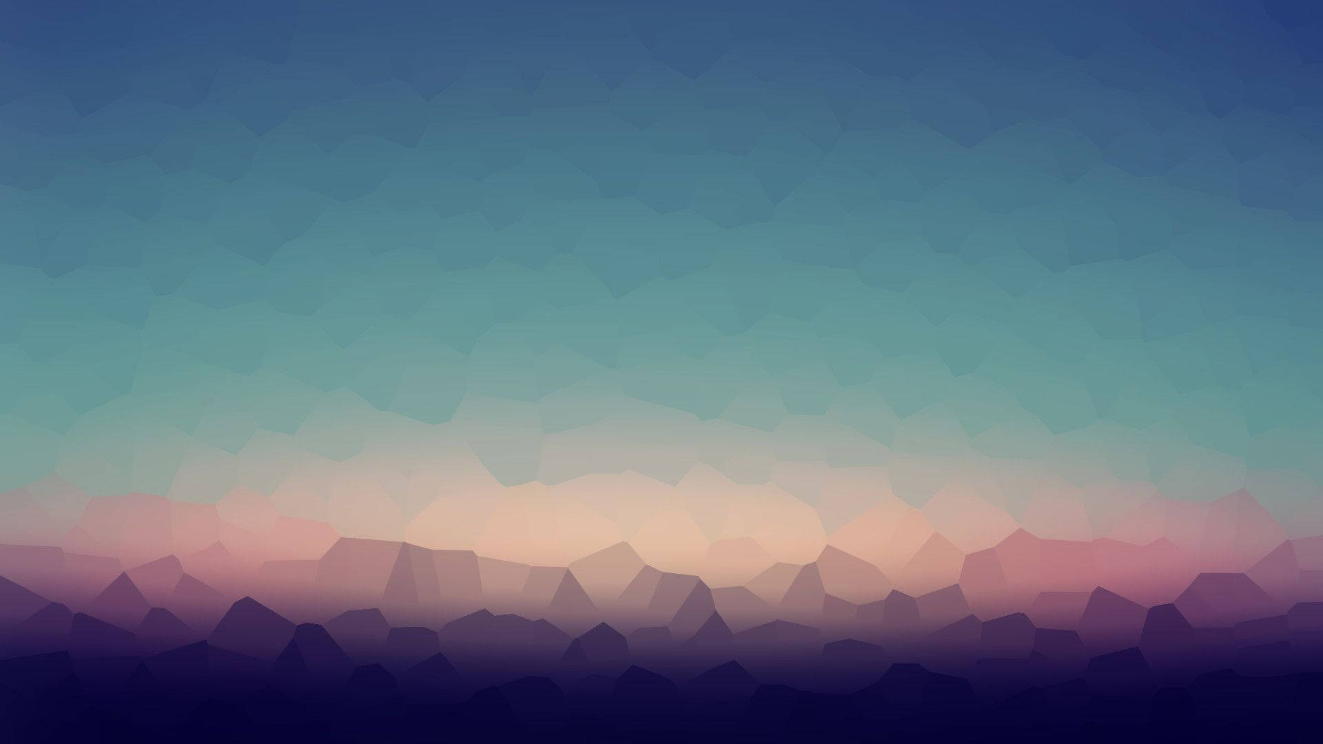 abstract mosaic, minimalist laptop art, low-poly digital sunset, Full HD Desktop Wallpaper