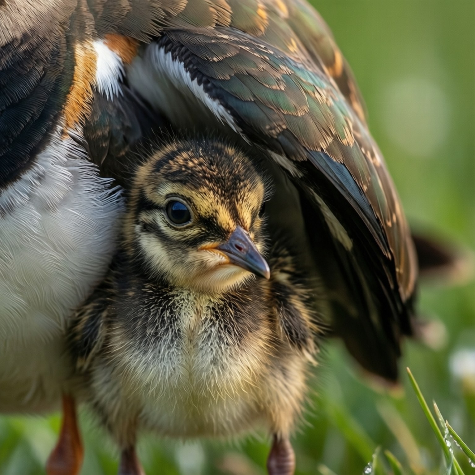 Lapwing, chick, parent wing, HD Desktop Wallpaper