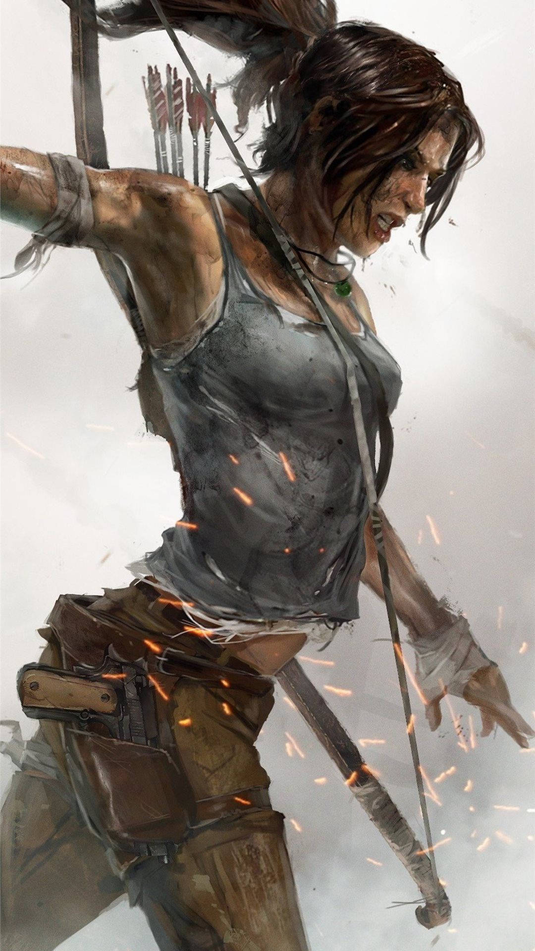 Lara Croft, iPhone, tattered gear, Full HD Phone Wallpaper