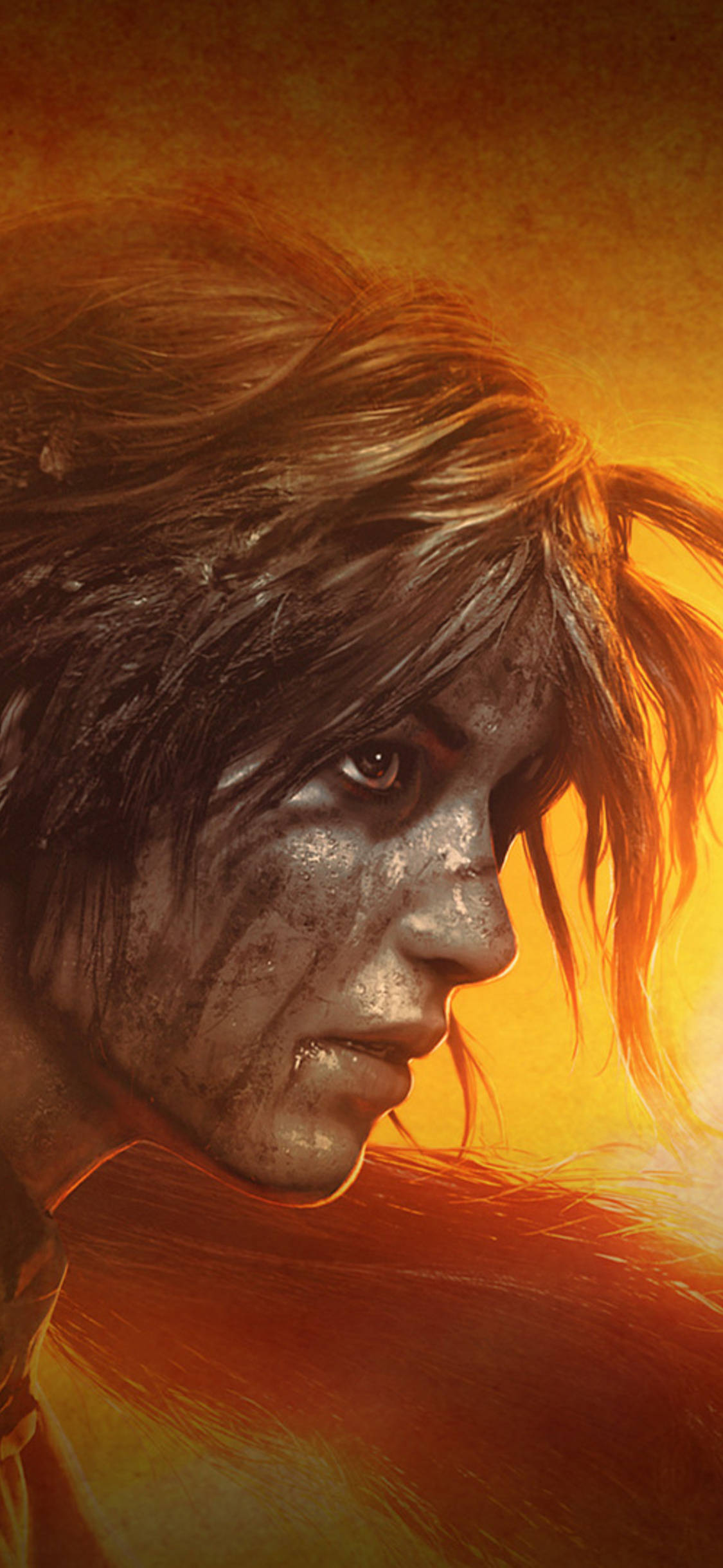 Lara Croft, iPhone, fiery orange hair, Full HD Phone Wallpaper