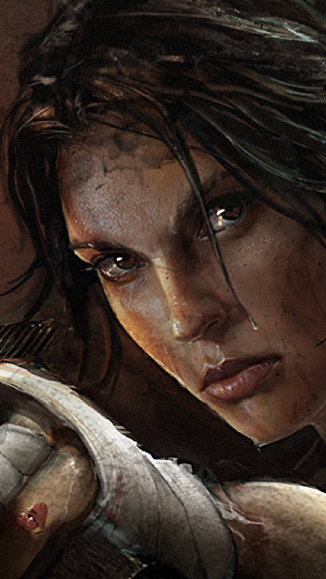 Lara Croft, iPhone, dark hair, Full HD Phone Wallpaper