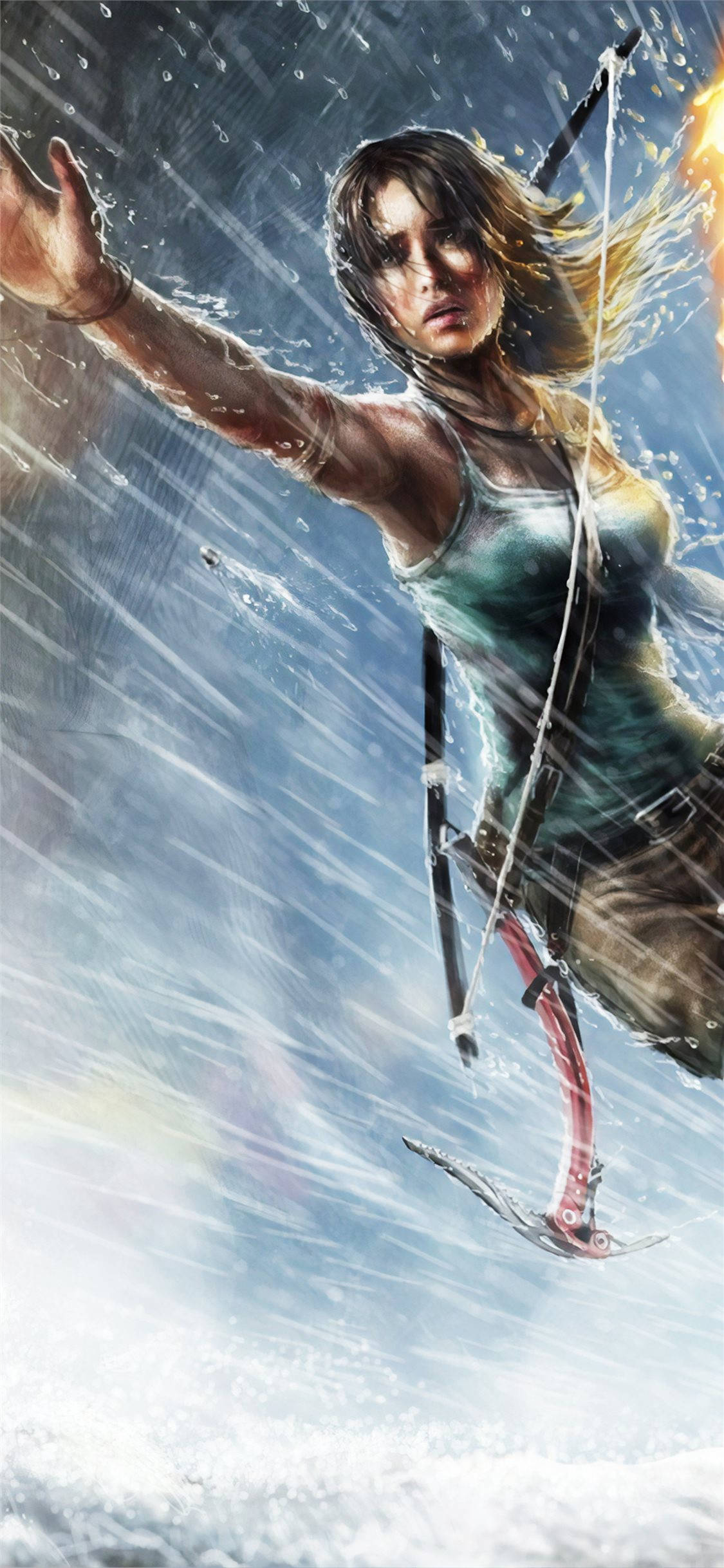Lara Croft, iPhone, stormy sky, Full HD Phone Wallpaper