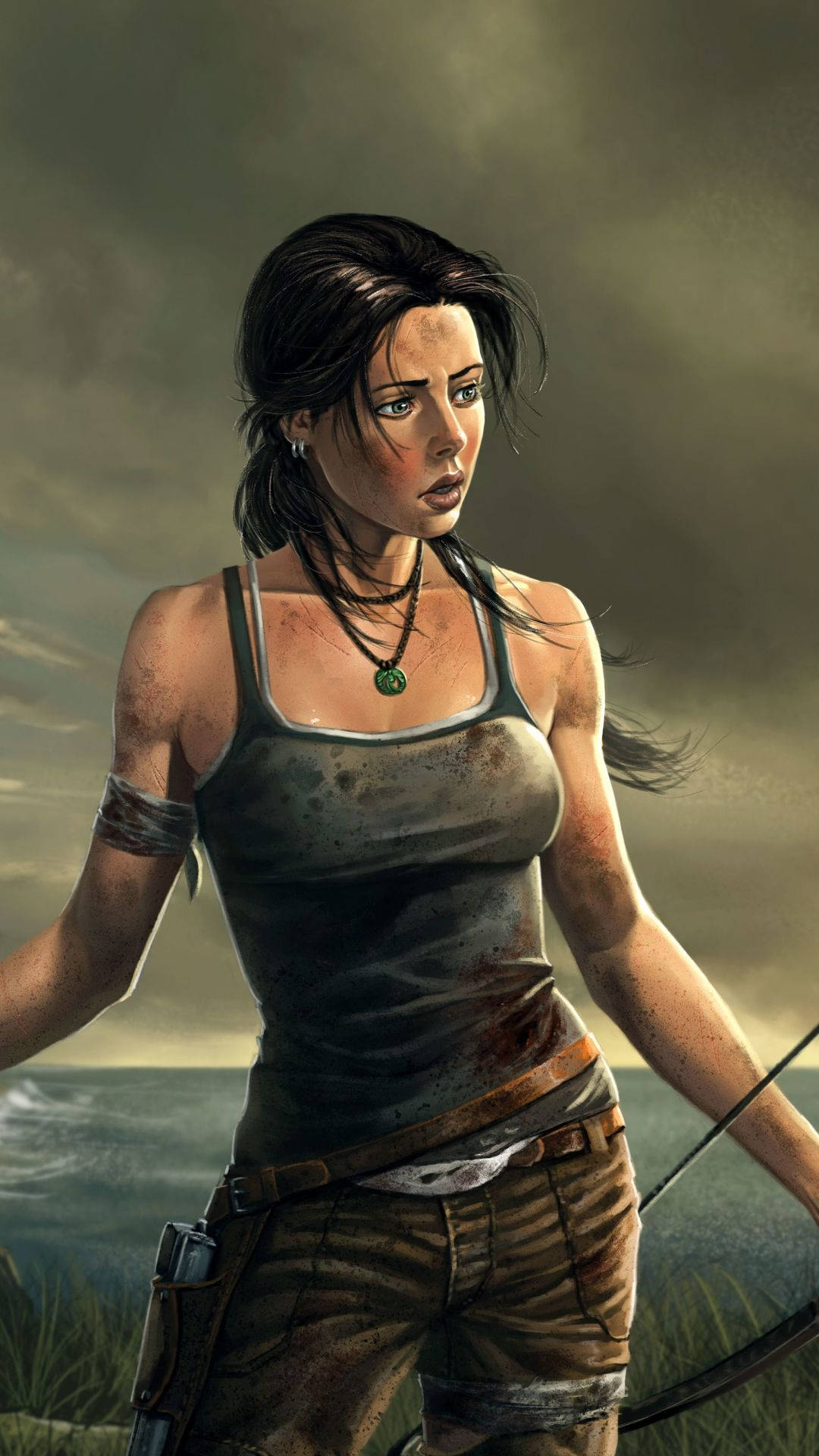 Lara Croft, iPhone, tank top, Full HD Phone Wallpaper