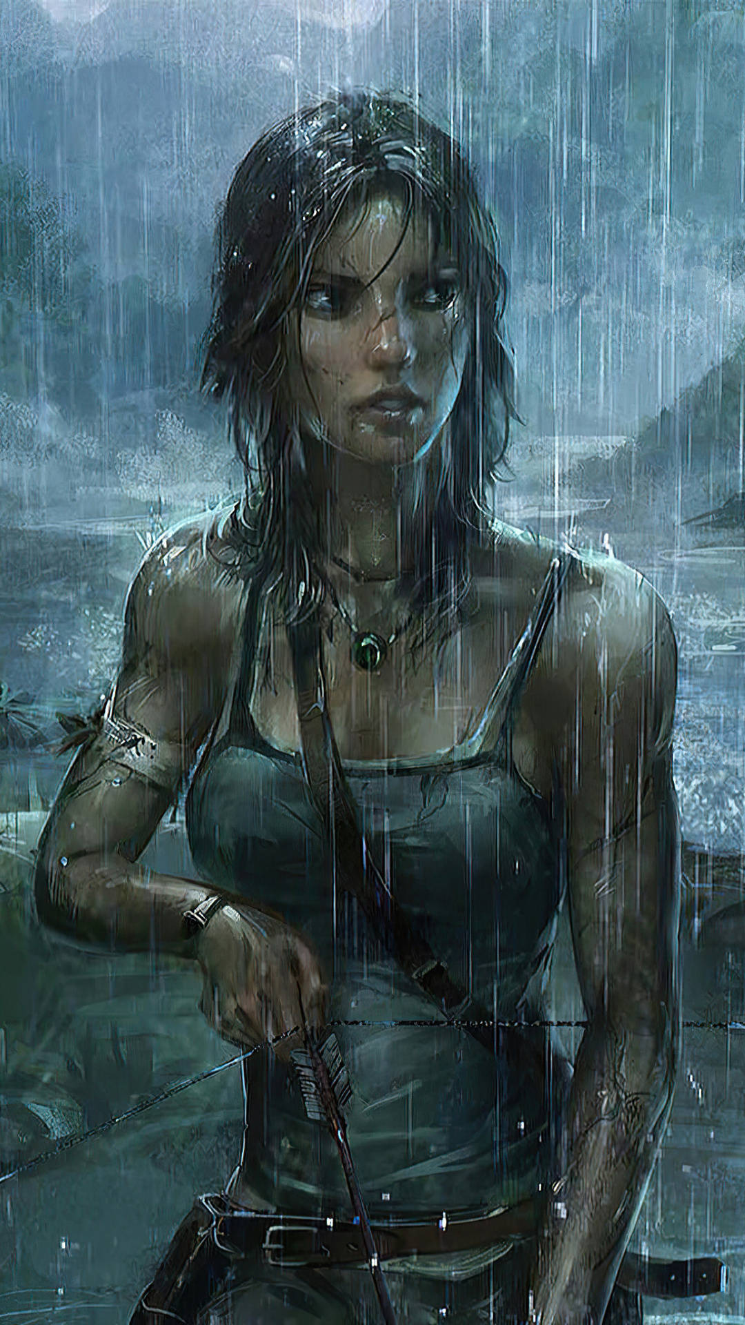 Lara Croft, iPhone, bow, Full HD Phone Wallpaper