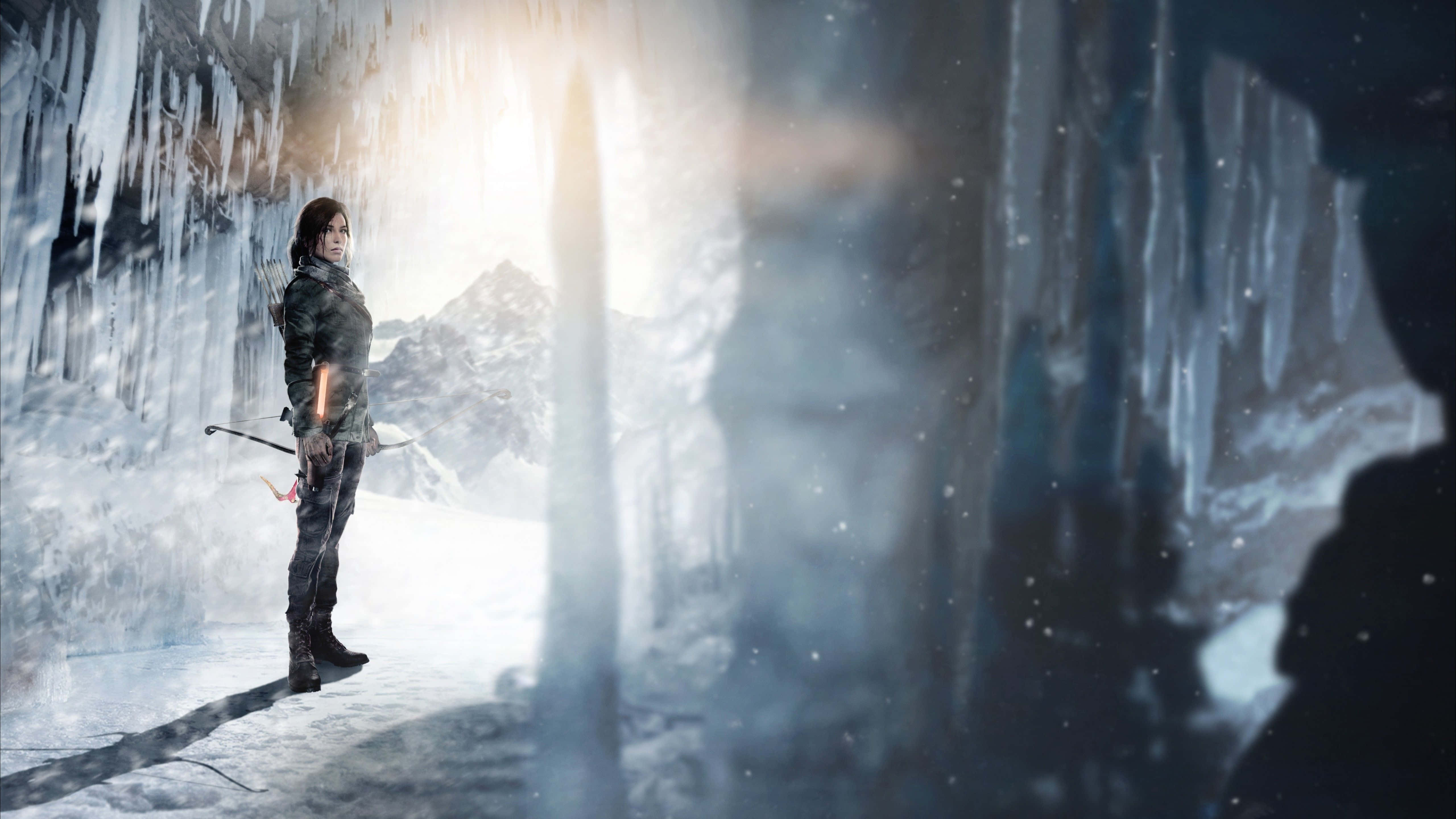 Lara Croft, ice cave, icicles, 5K Desktop Wallpaper