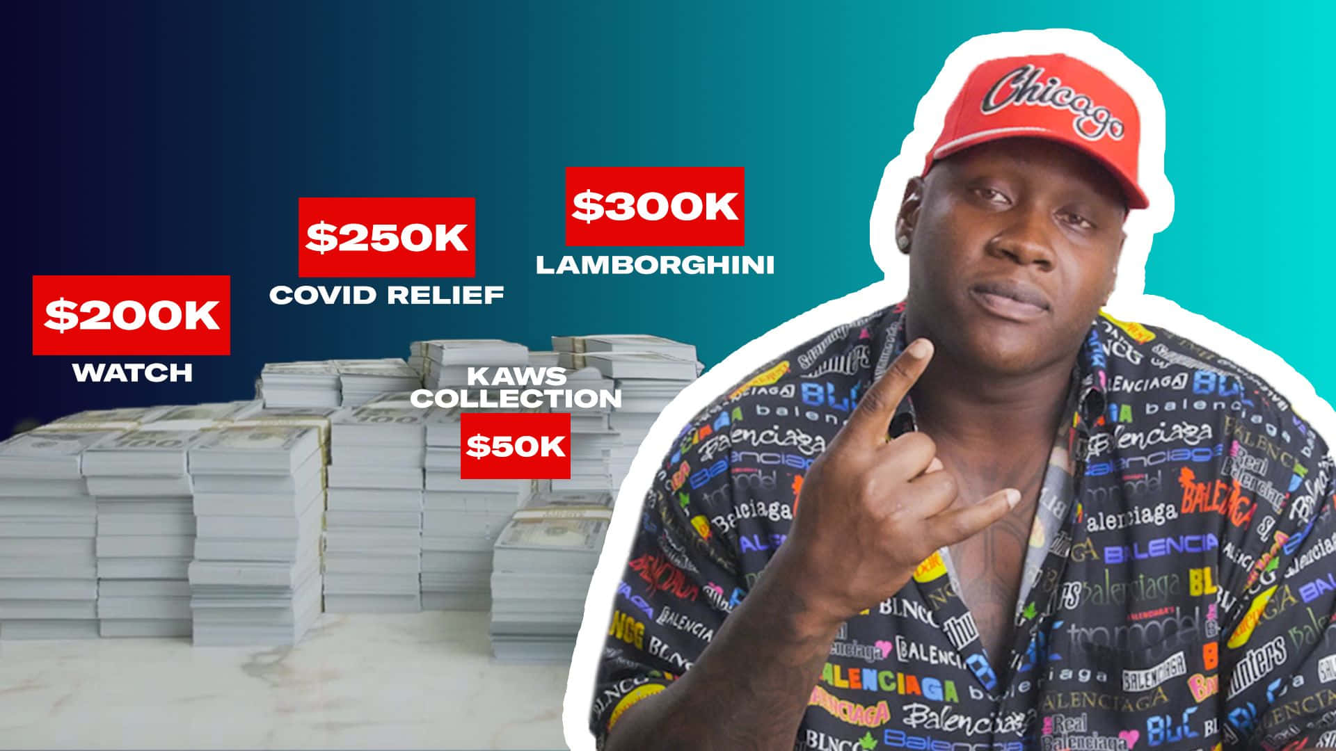 Laremy Tunsil, red Chicago cap, branded shirt, Full HD Desktop Wallpaper