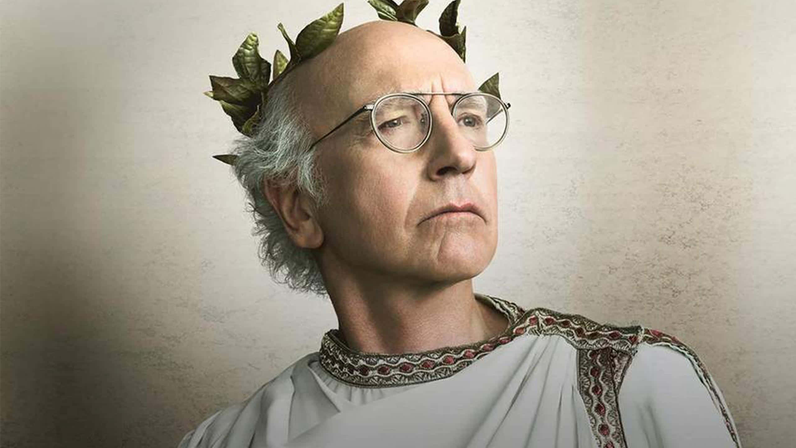 Larry David, glasses, laurel wreath, 2K Desktop Wallpaper