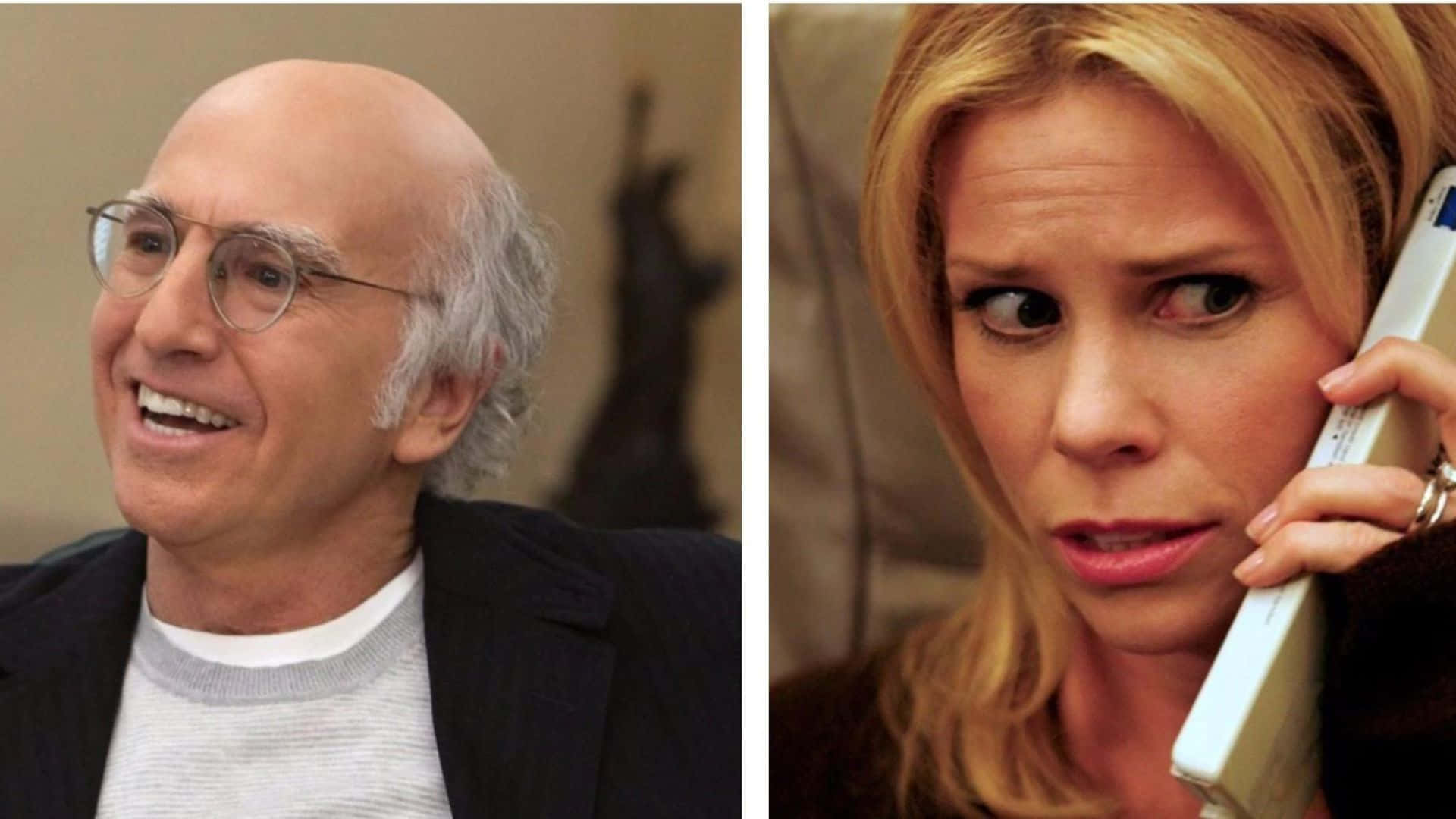 Larry David, bald man in glasses, smiling, Full HD Desktop Wallpaper