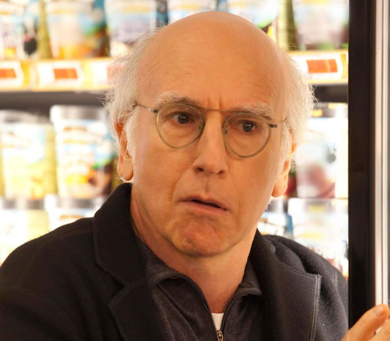 Larry David, bald man, glasses, SD Desktop Wallpaper