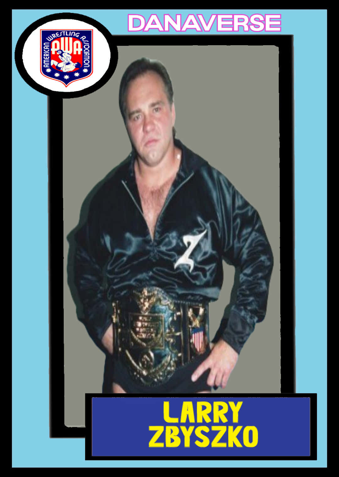 Larry Zbyszko, black satin jacket, championship belt, HD Phone Wallpaper