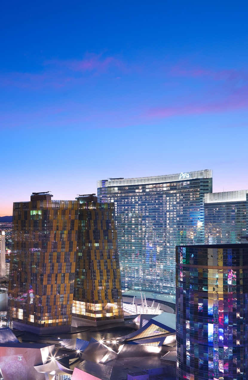 Las Vegas Phone, dusk, city skyline, SD Phone Wallpaper