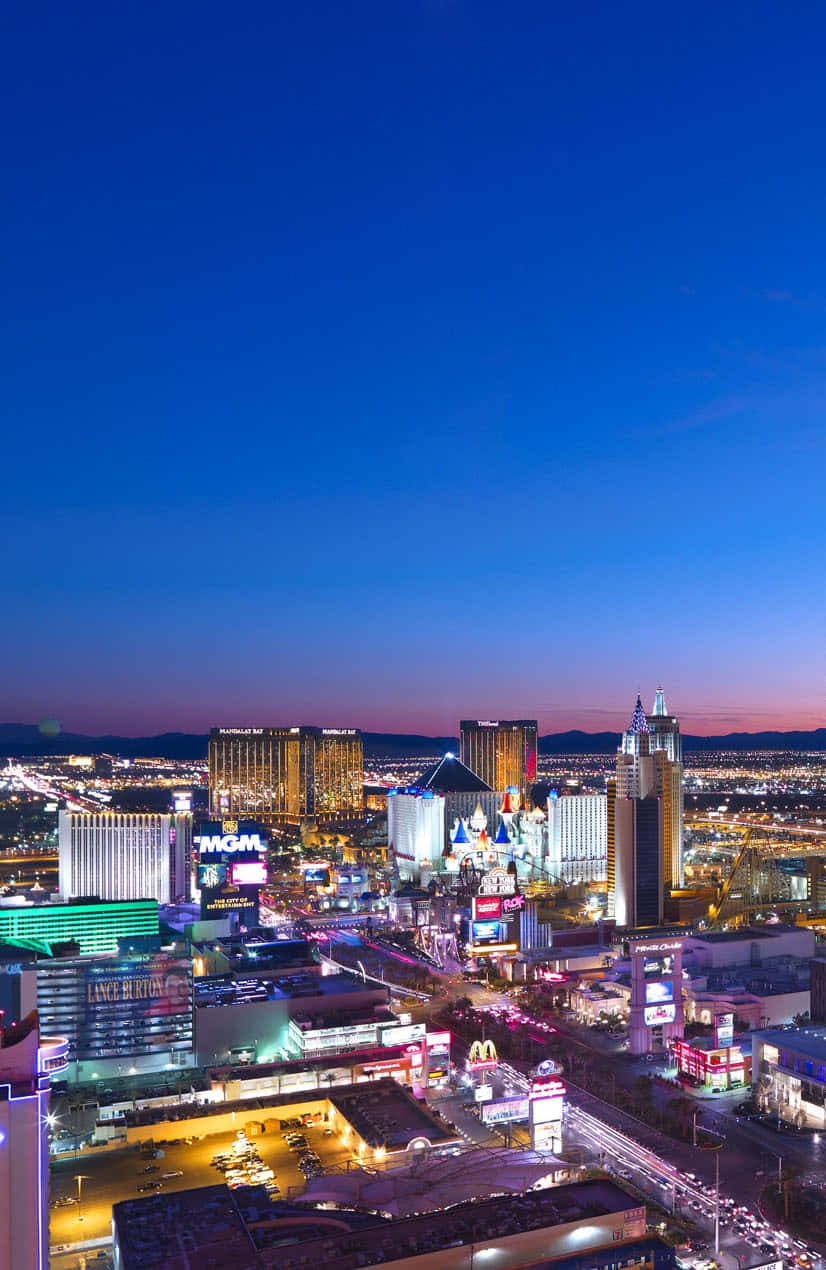 Las Vegas Phone, Vegas skyline, twilight, SD Phone Wallpaper