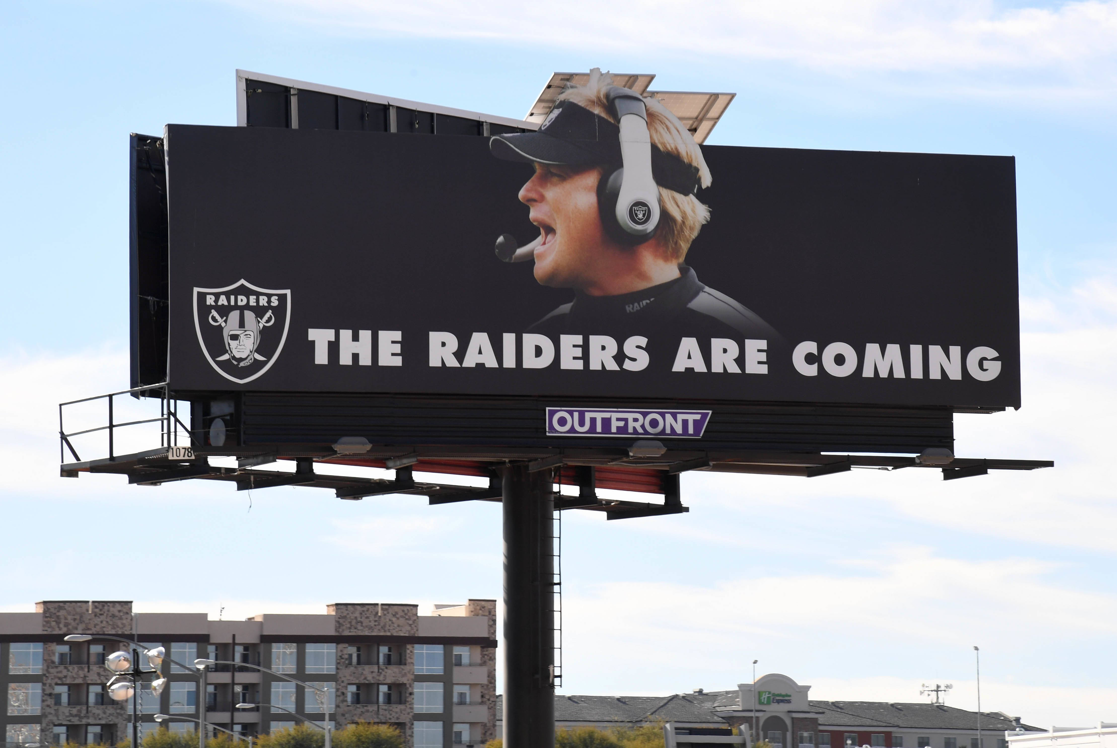 Las Vegas Raiders, billboard, football coach, 4K Desktop Wallpaper
