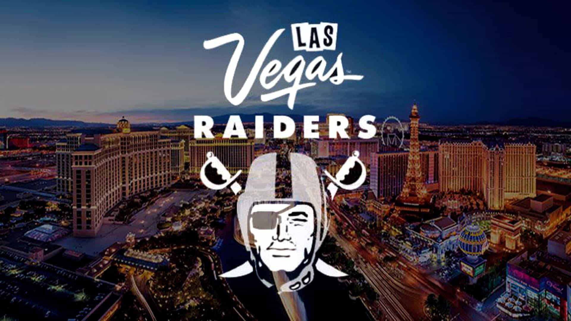 Las Vegas Raiders, Las Vegas skyline, dusk, Full HD Desktop Wallpaper