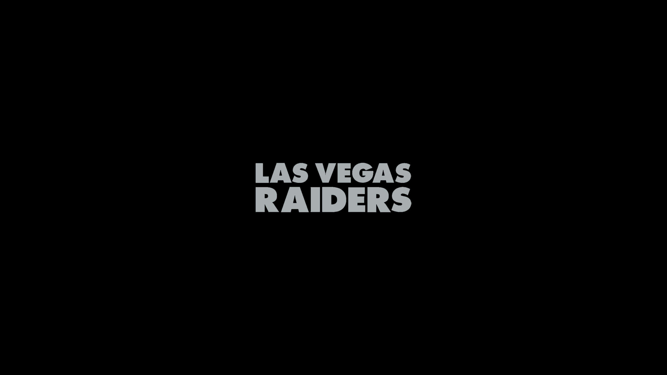 Las Vegas Raiders, black background, white text, 2K Desktop Wallpaper