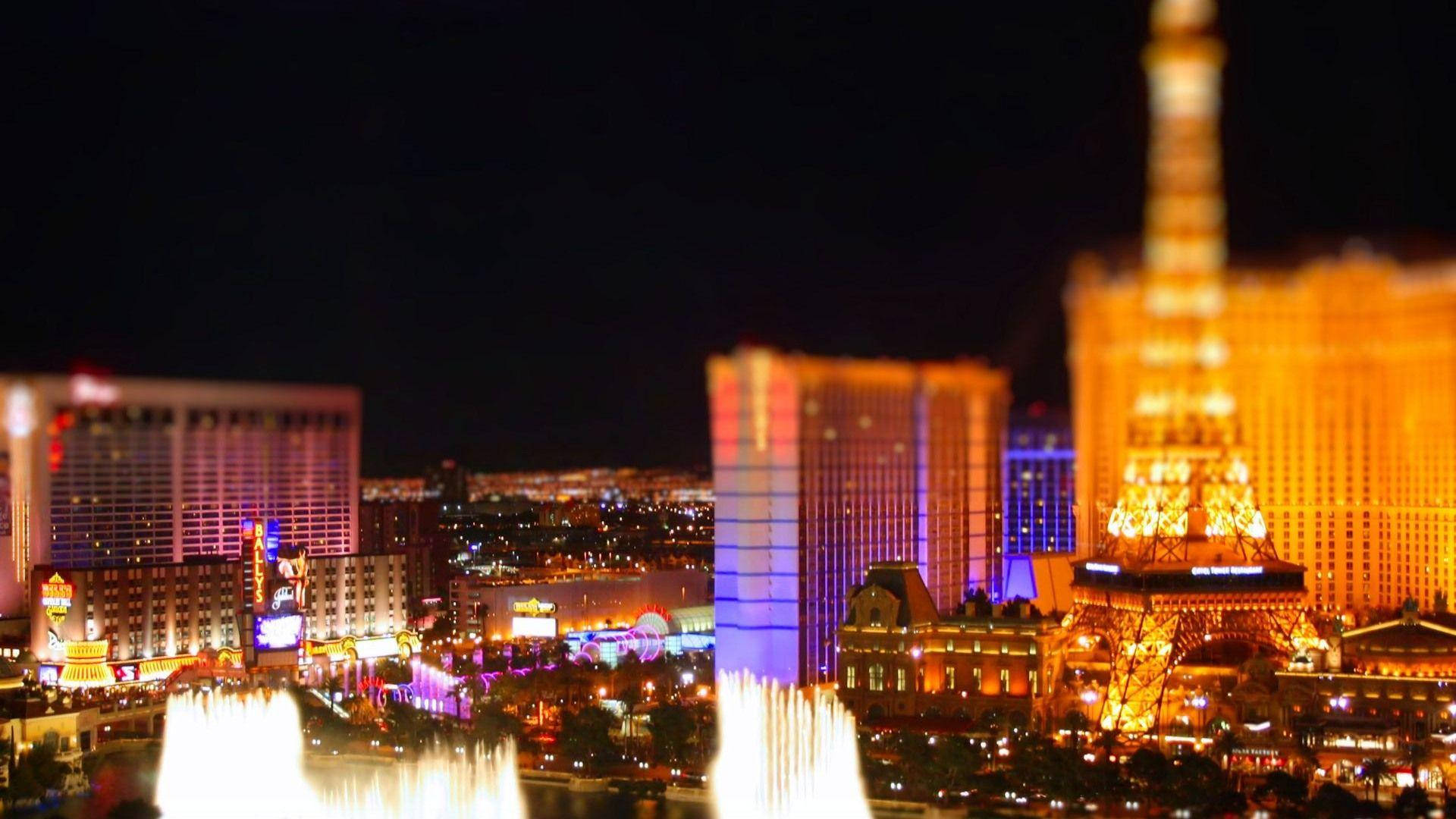 Las Vegas Strip, Vibrant nightlife, Las Vegas skyline, Full HD Desktop Wallpaper