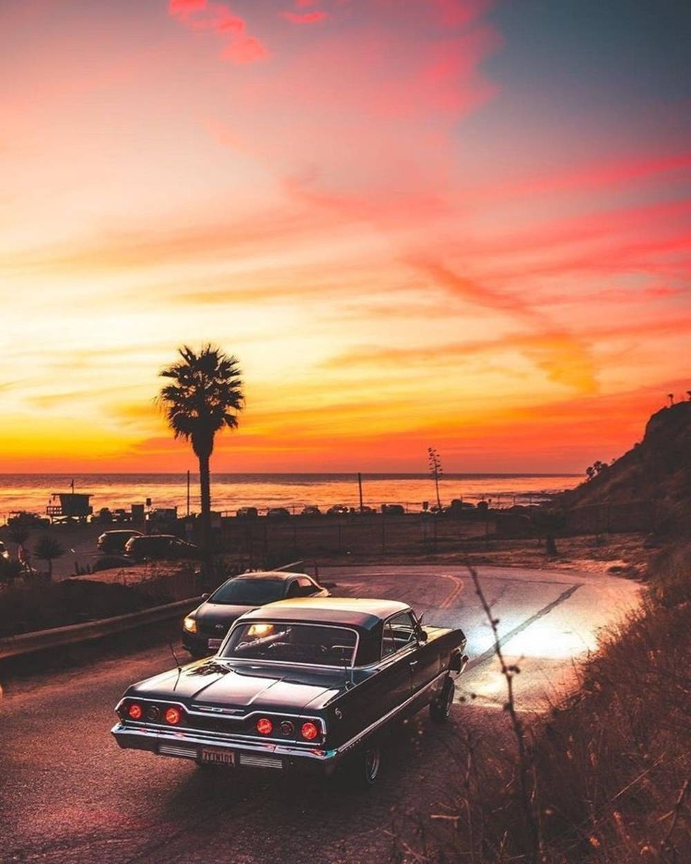 Las Vegas, iPhone, classic car, SD Phone Wallpaper
