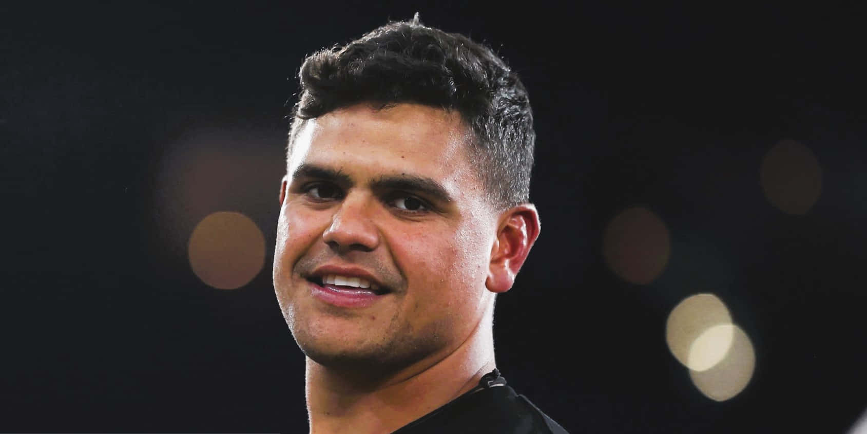 Latrell Mitchell, dark curly hair, dark background, HD Desktop Wallpaper