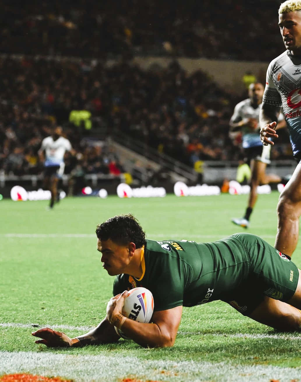 Latrell Mitchell, green, stadium lights, HD Phone Wallpaper