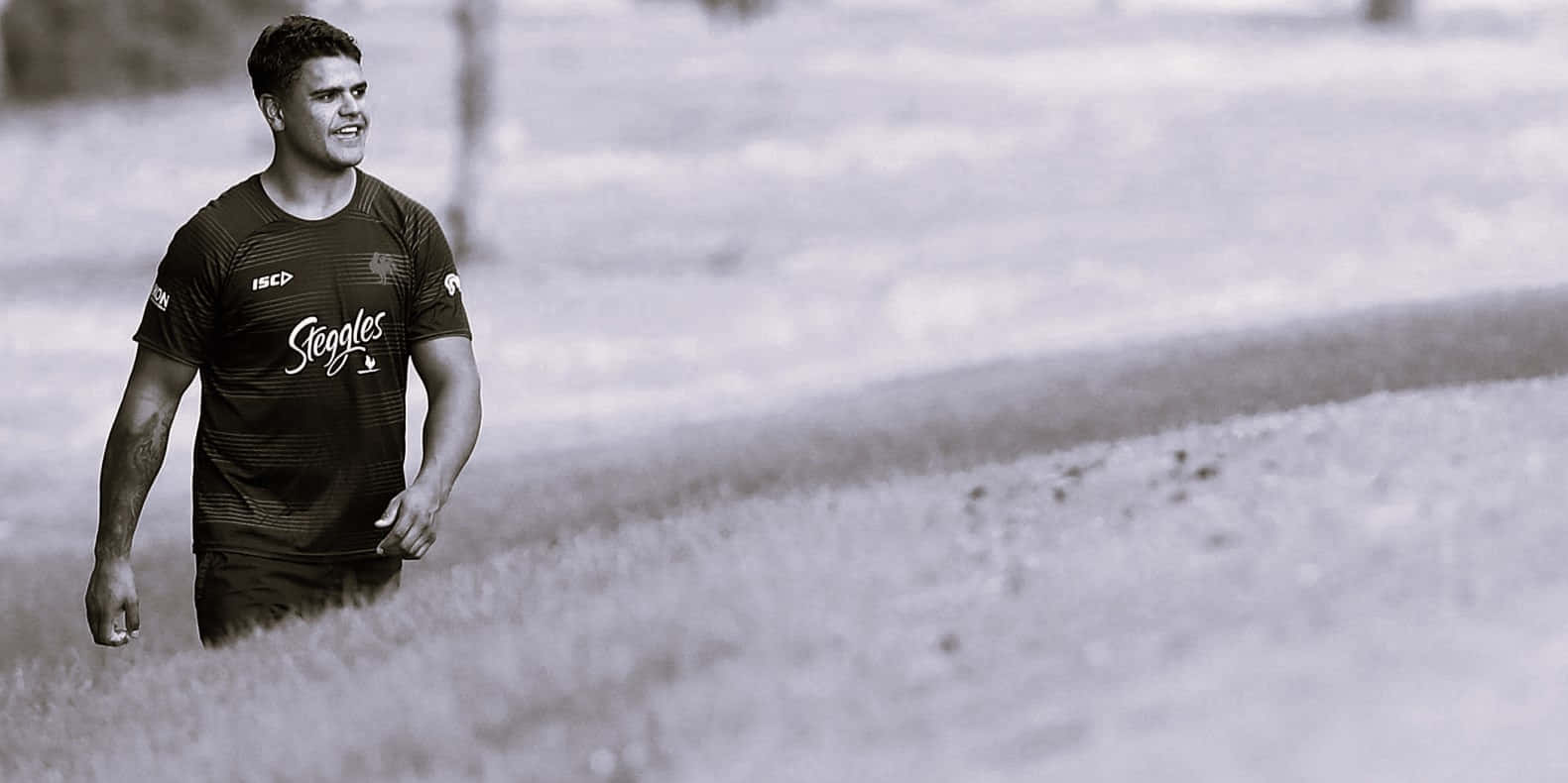 Latrell Mitchell, dark jersey, snowy field, HD Desktop Wallpaper