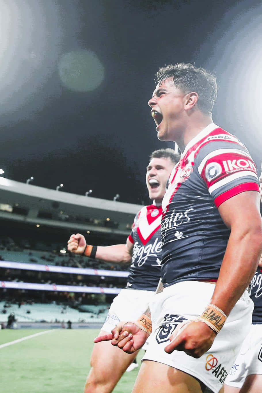Latrell Mitchell, rugby league players, stadium lights, HD Phone Wallpaper