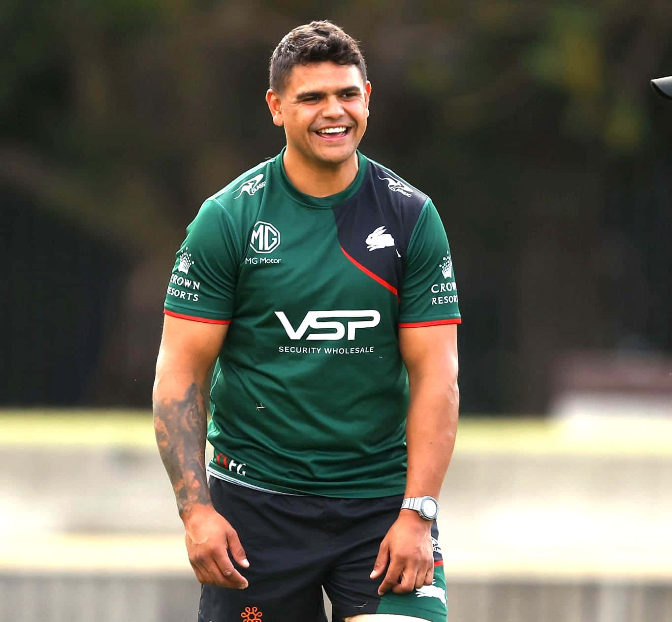 Latrell Mitchell, green and black jersey, tattoos, HD Desktop Wallpaper
