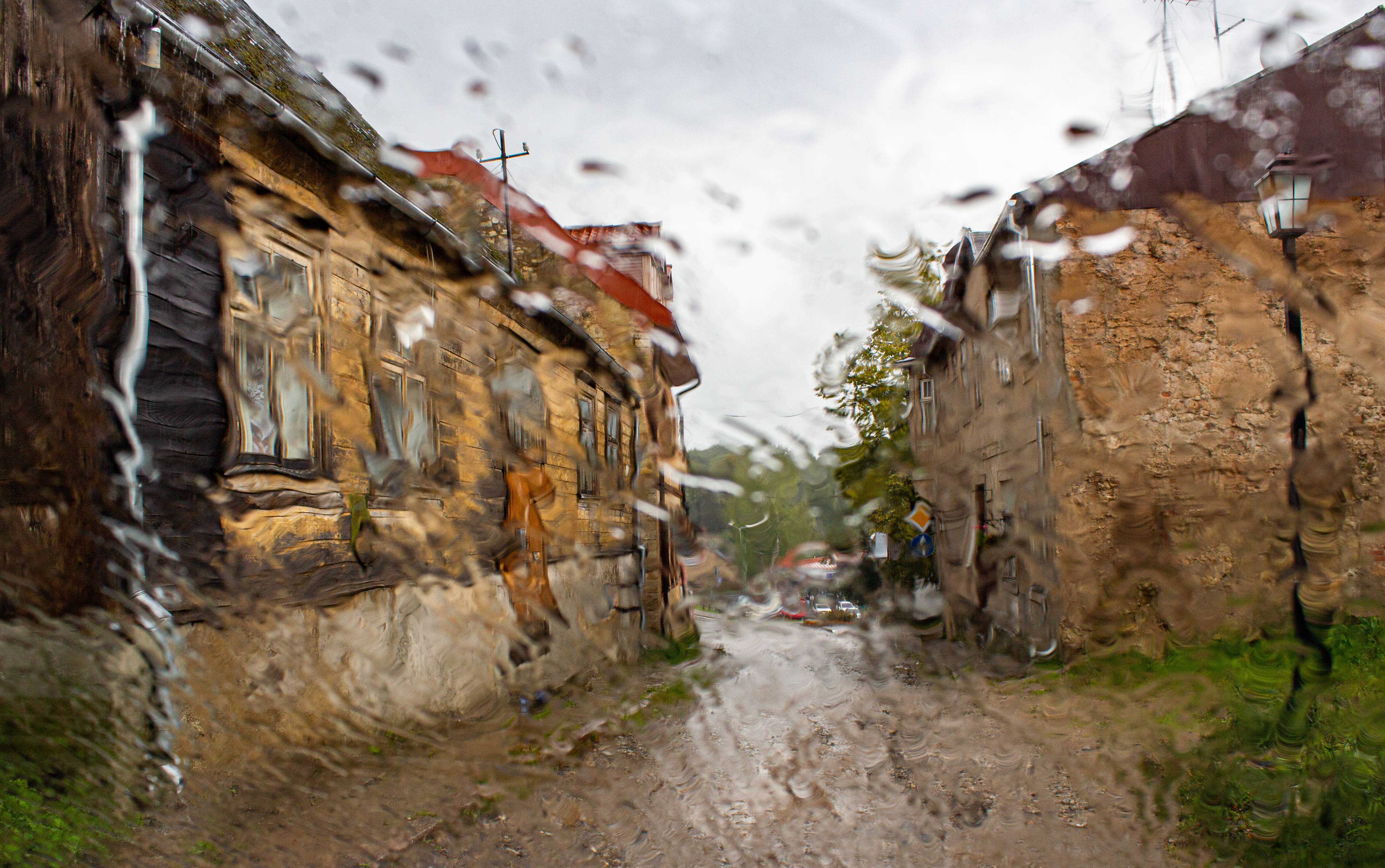 Latvia, stone houses, wooden houses, 4K Desktop Wallpaper