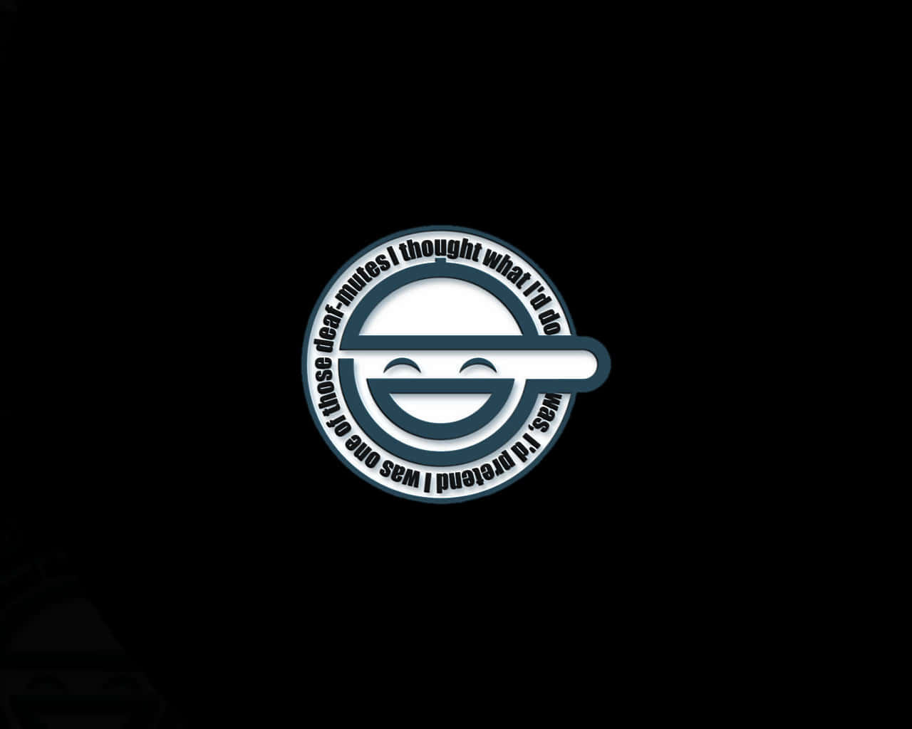 The Laughing Man, white circular logo, smiling face, HD Desktop Wallpaper