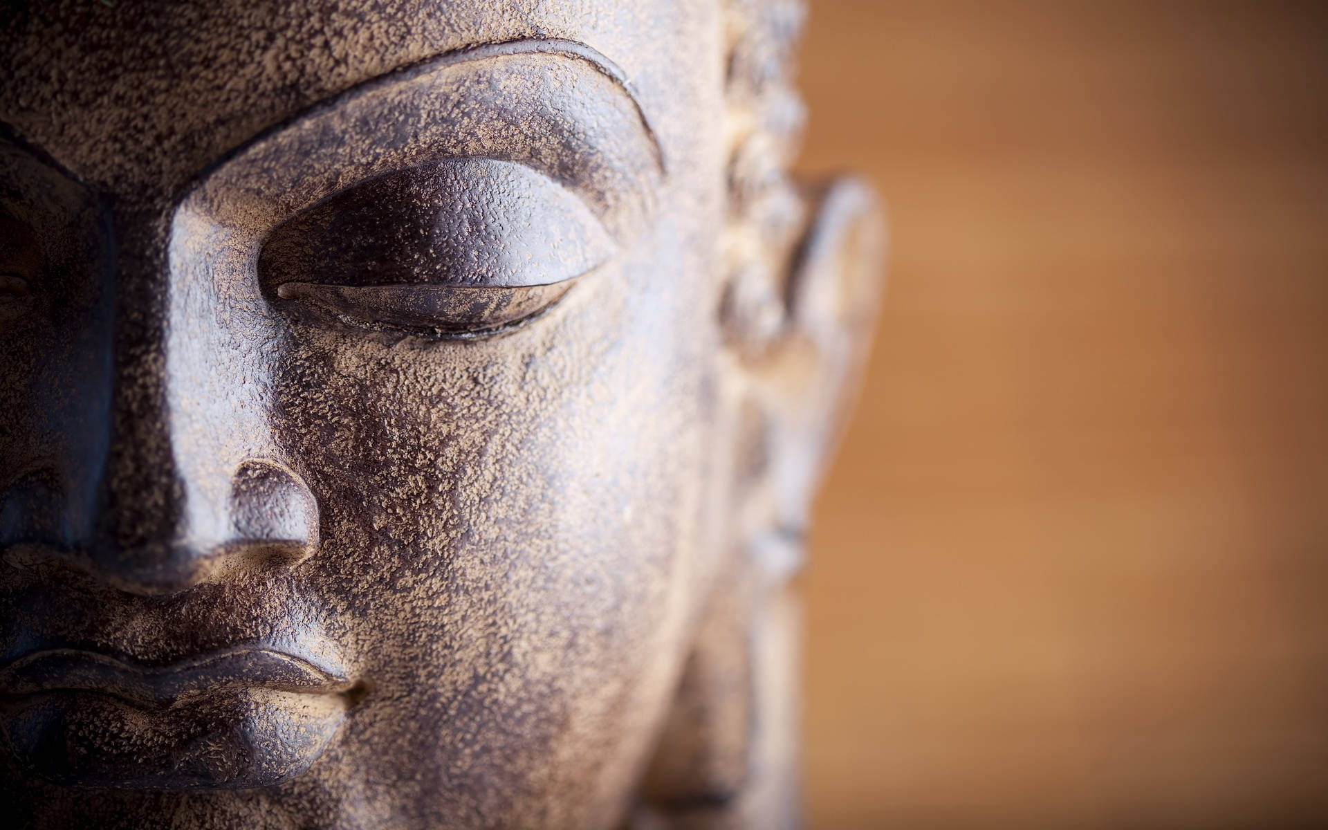 Buddha, stone Buddha statue, closed eyes, Full HD Desktop Wallpaper
