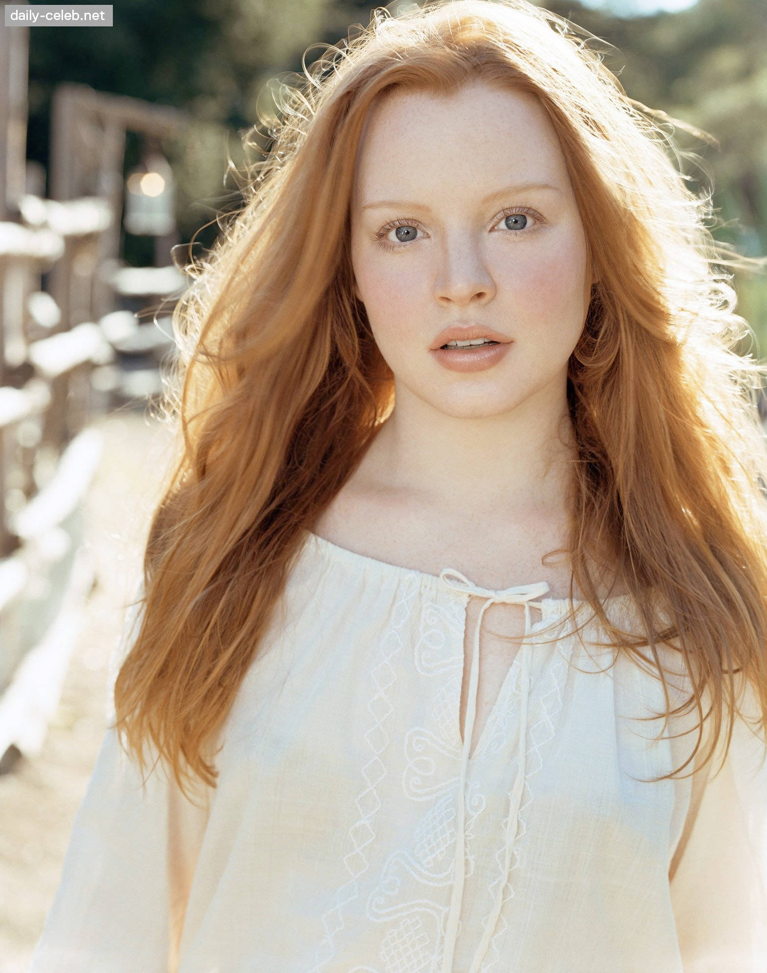 Lauren Ambrose, red hair, blue eyes, Full HD Phone Wallpaper