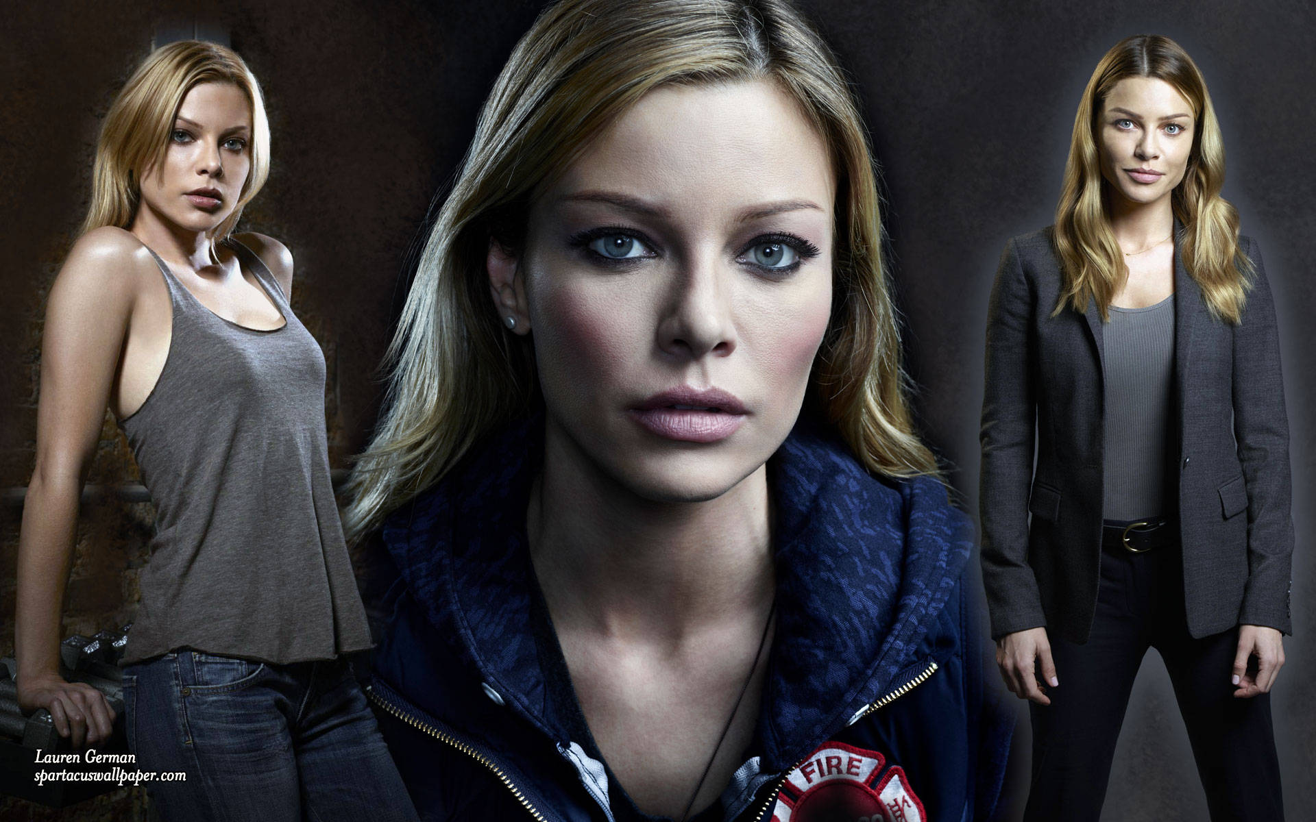 Lauren German, blue eyes, casual outfits, Full HD Desktop Wallpaper