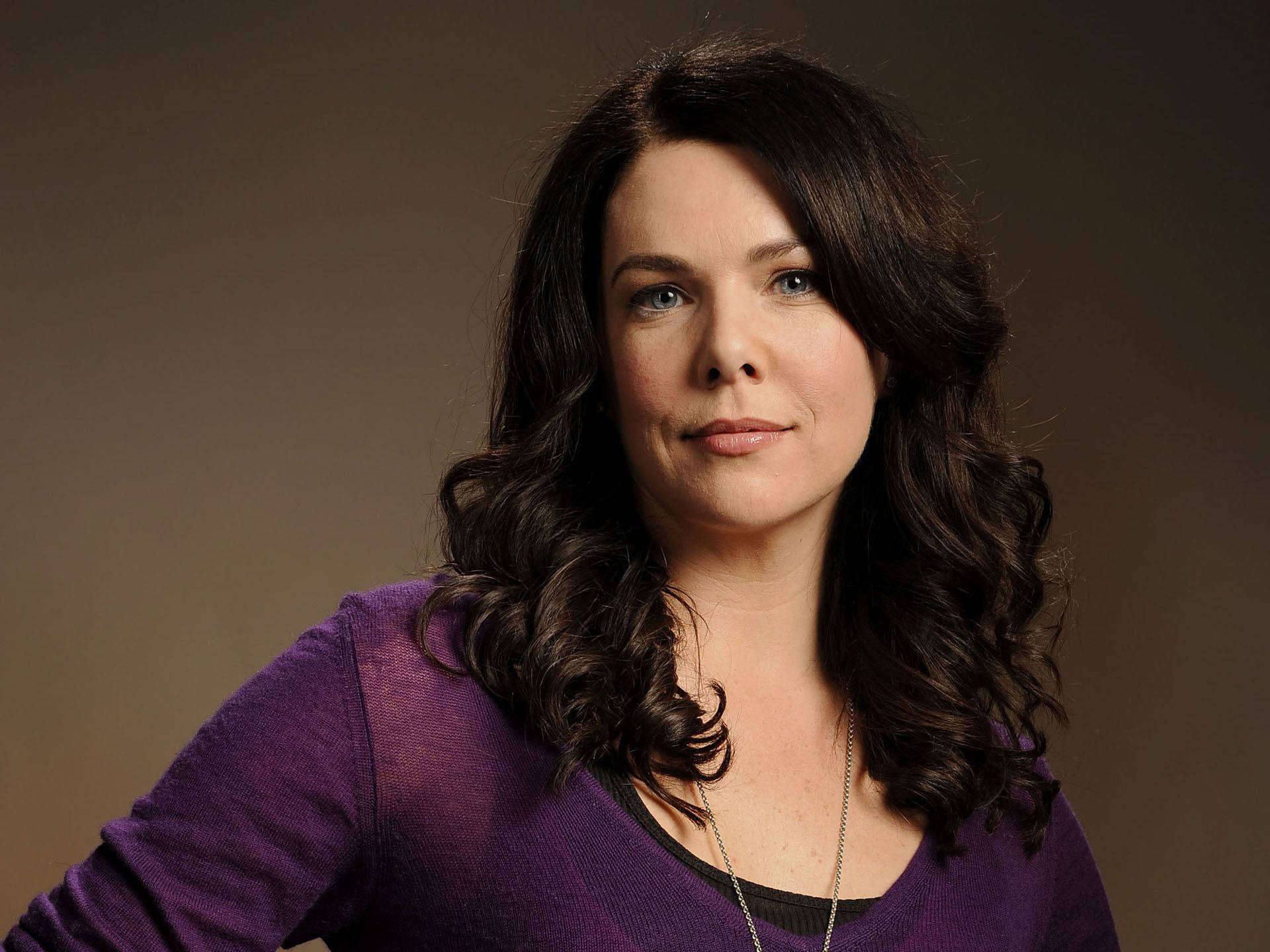 Lauren Graham, dark wavy hair, blue eyes, Full HD Desktop Wallpaper