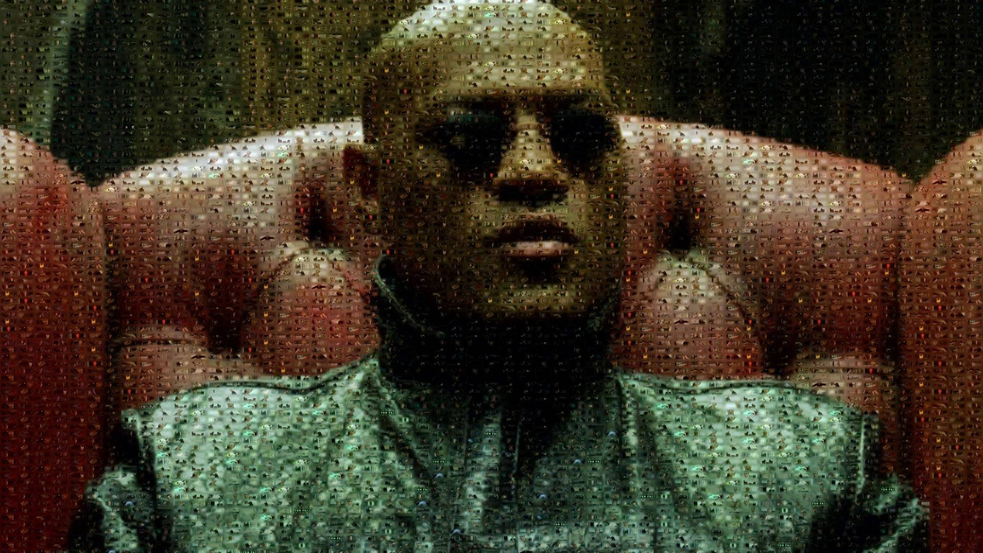 Laurence Fishburne, red leather chair, dark sunglasses, Full HD Desktop Wallpaper