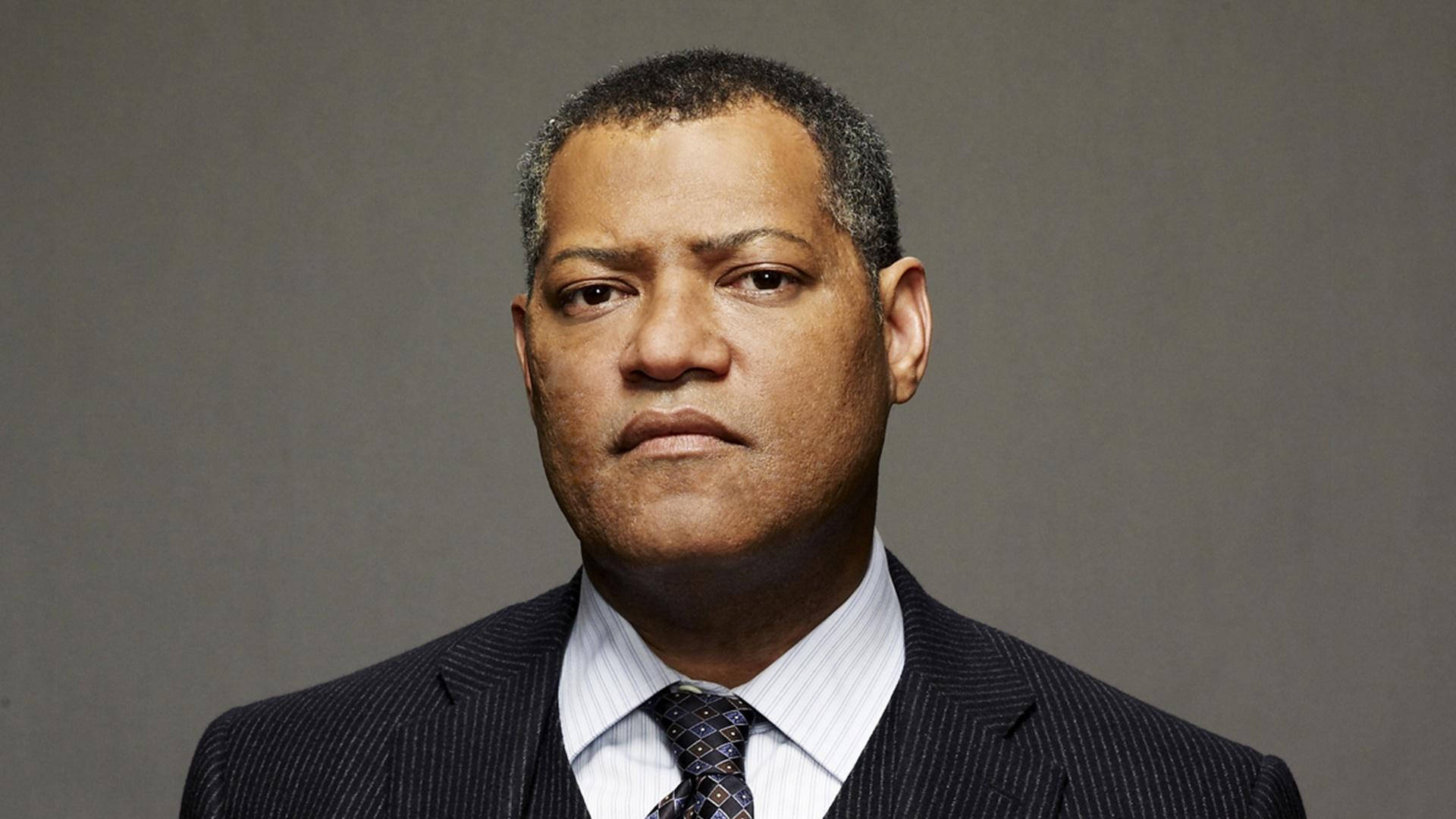 Laurence Fishburne, pinstripe suit, patterned tie, Full HD Desktop Wallpaper