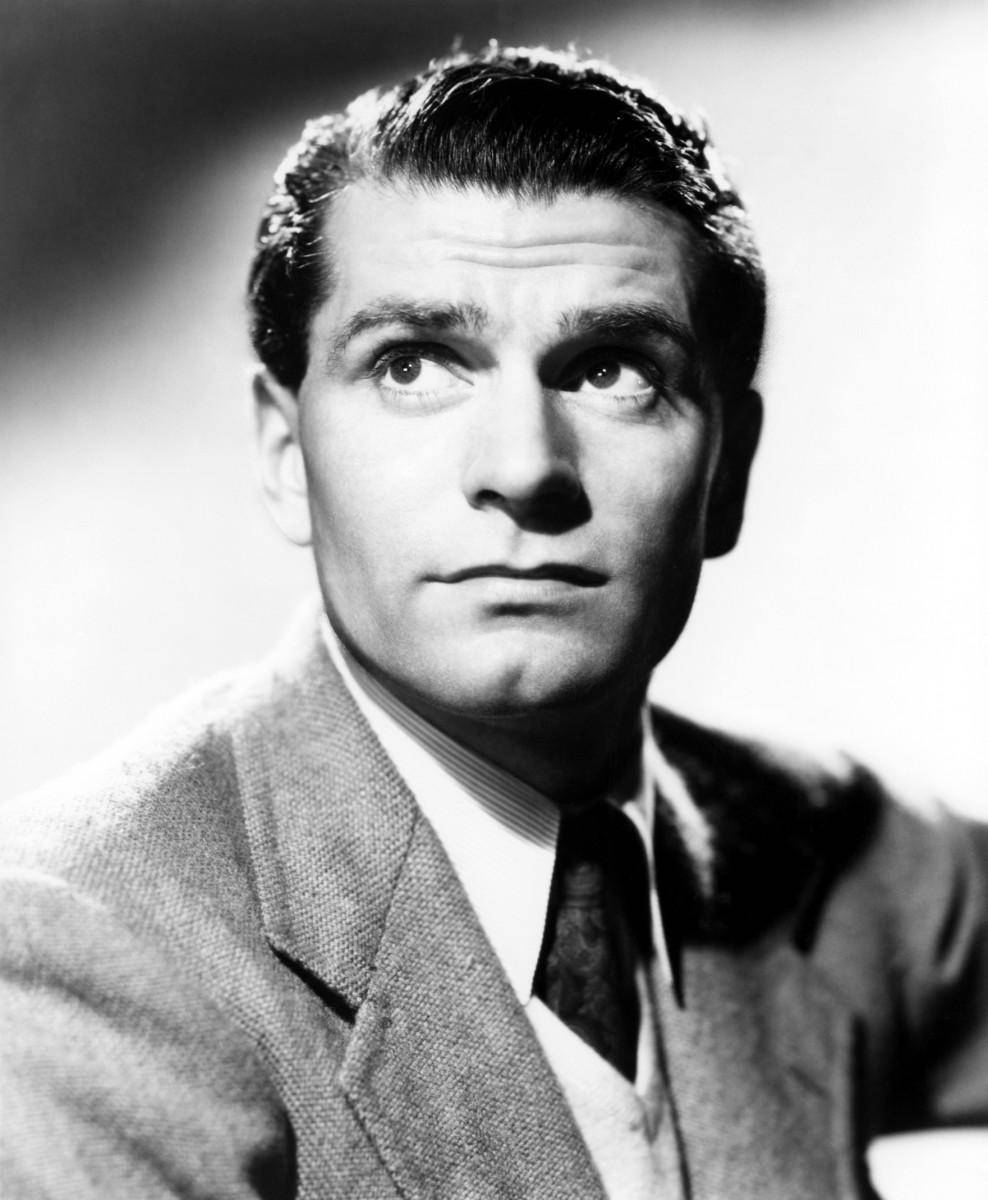 Laurence Olivier, black and white, portrait, SD Phone Wallpaper