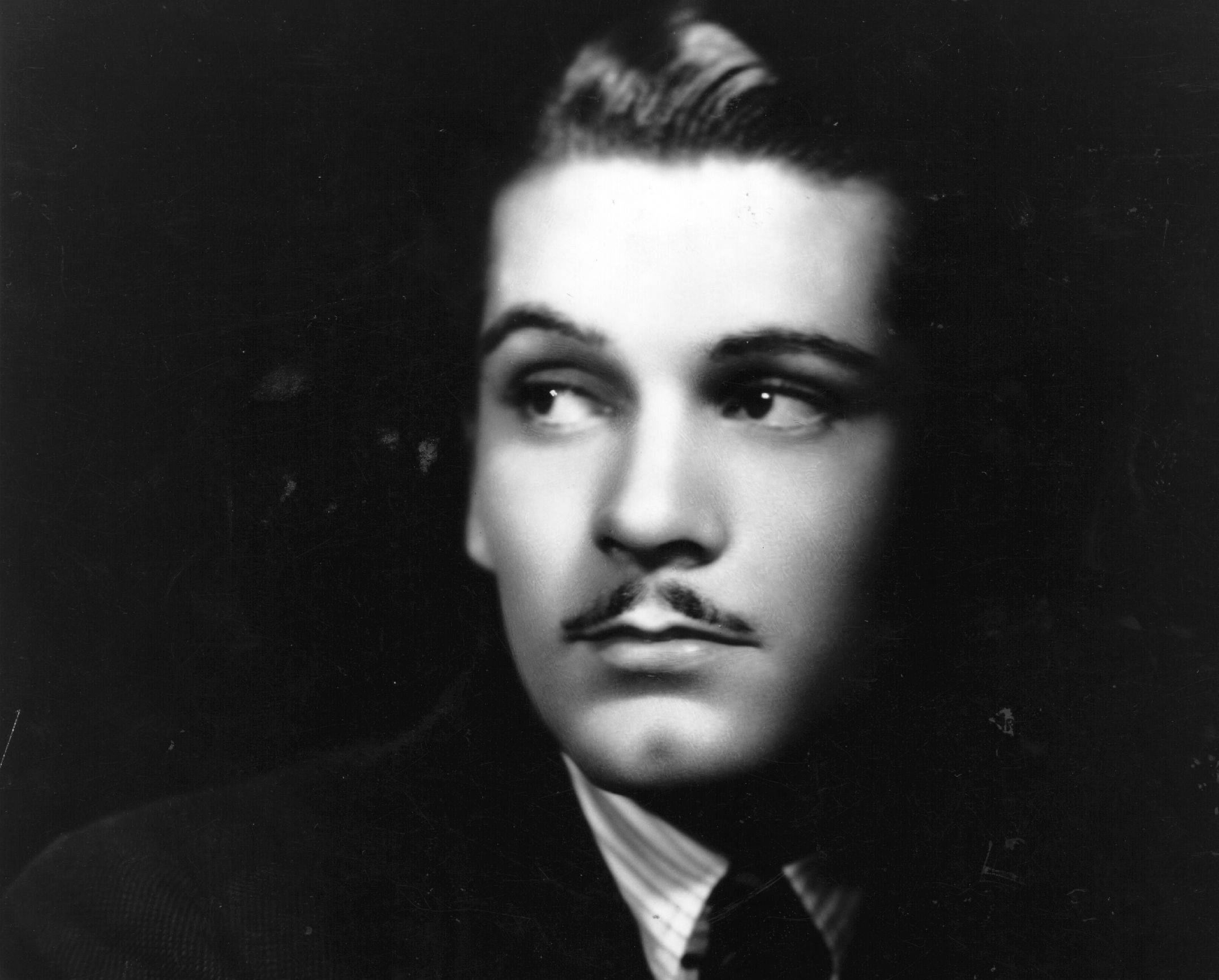 Laurence Olivier, black and white, mustache, Full HD Desktop Wallpaper