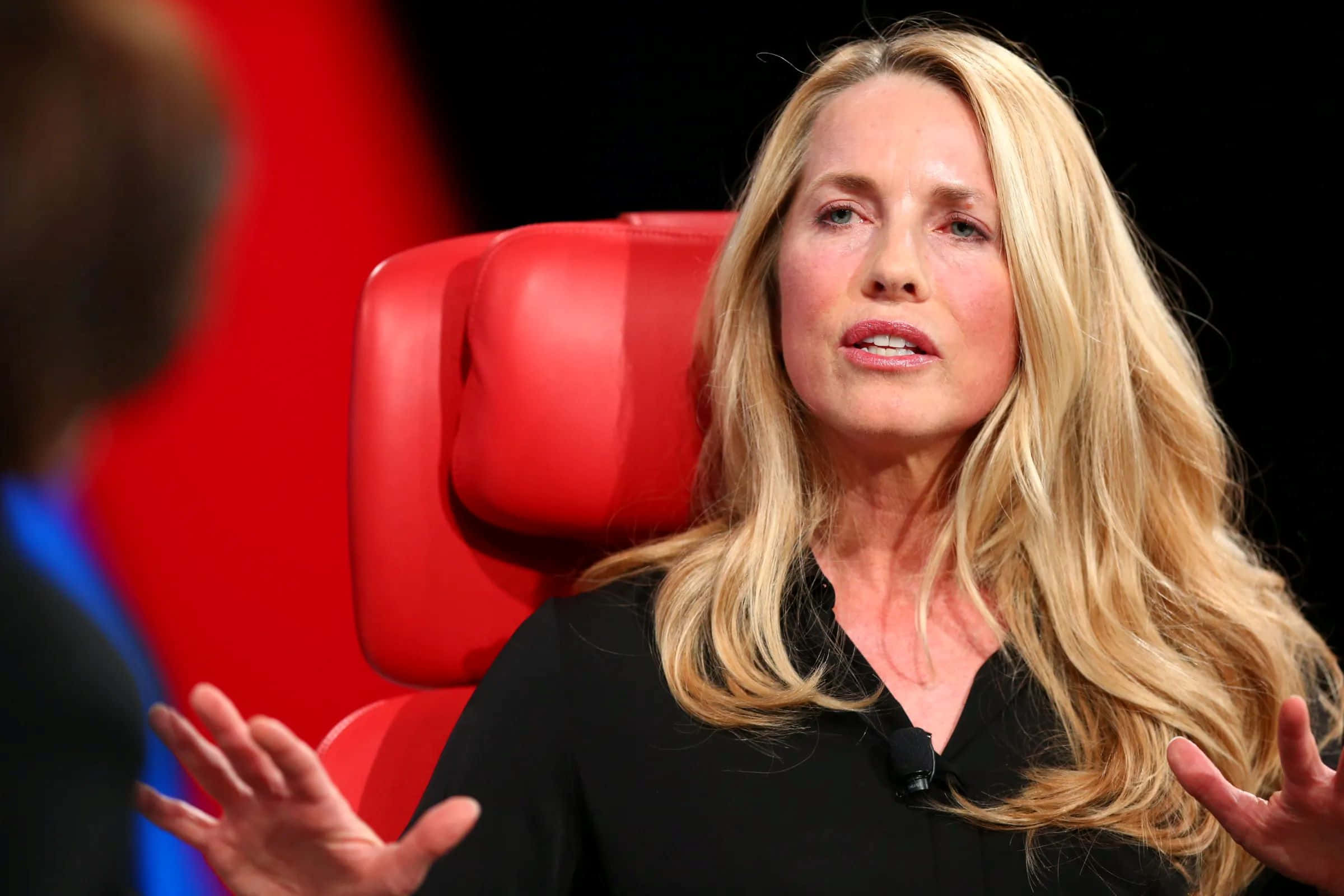 Laurene Powell Jobs, red chair, interview, Full HD Desktop Wallpaper