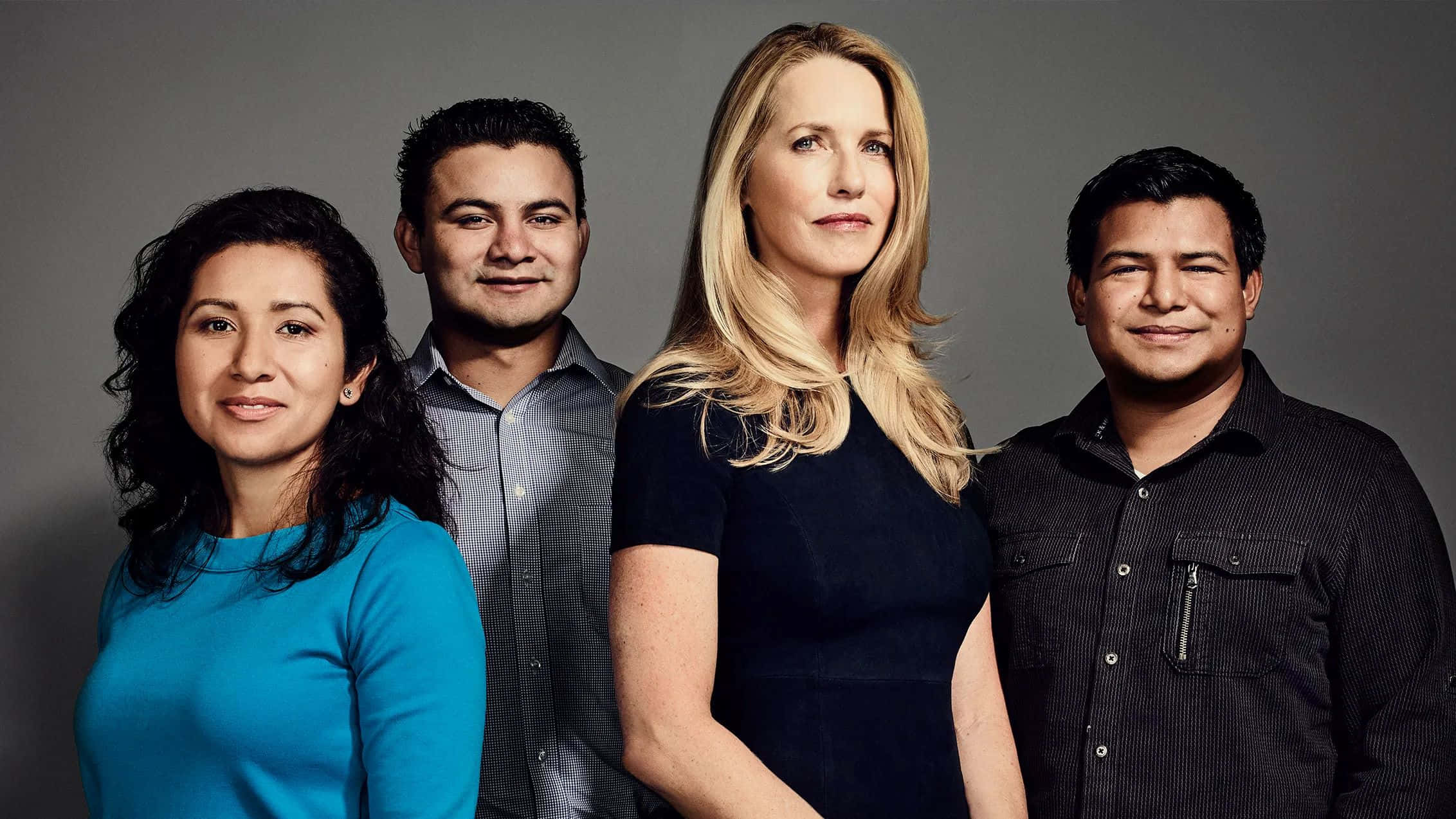 Laurene Powell Jobs, Team, neutral gray backdrop, Full HD Desktop Wallpaper