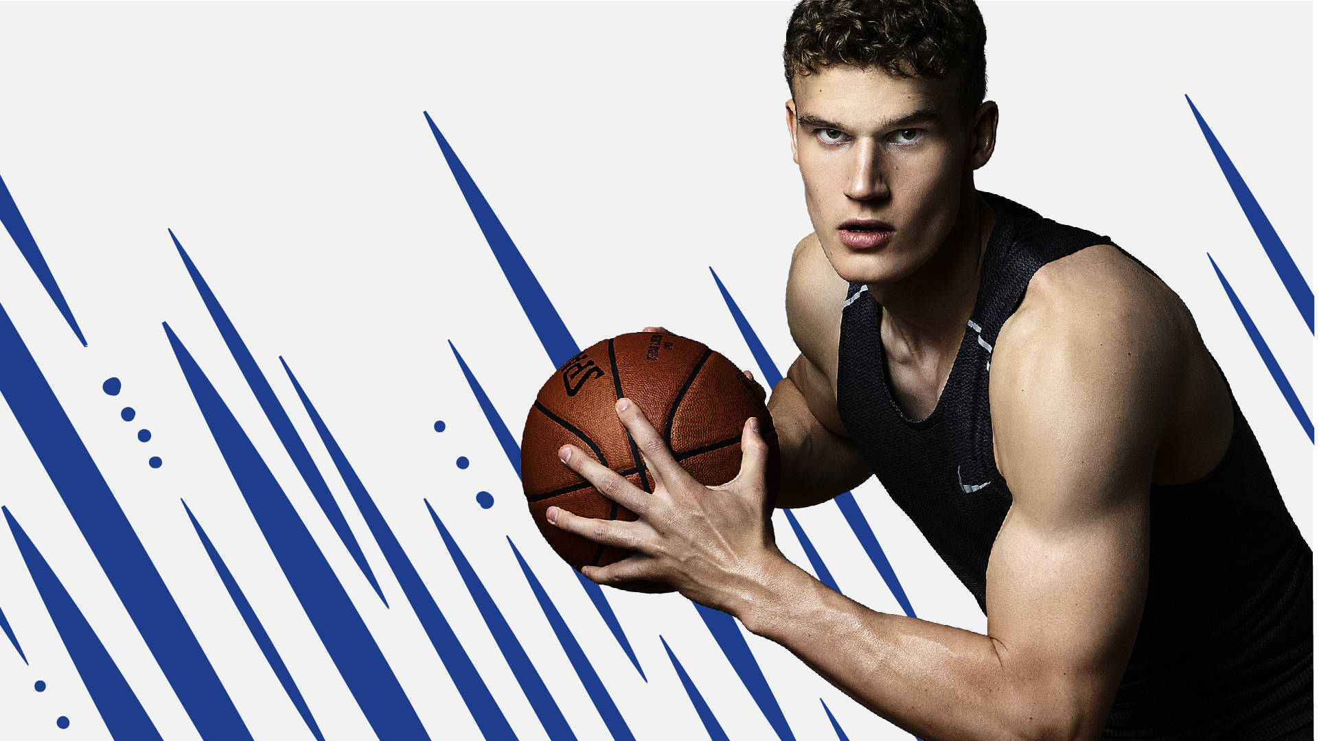 Lauri Markkanen, basketball player, black tank top, Full HD Desktop Wallpaper