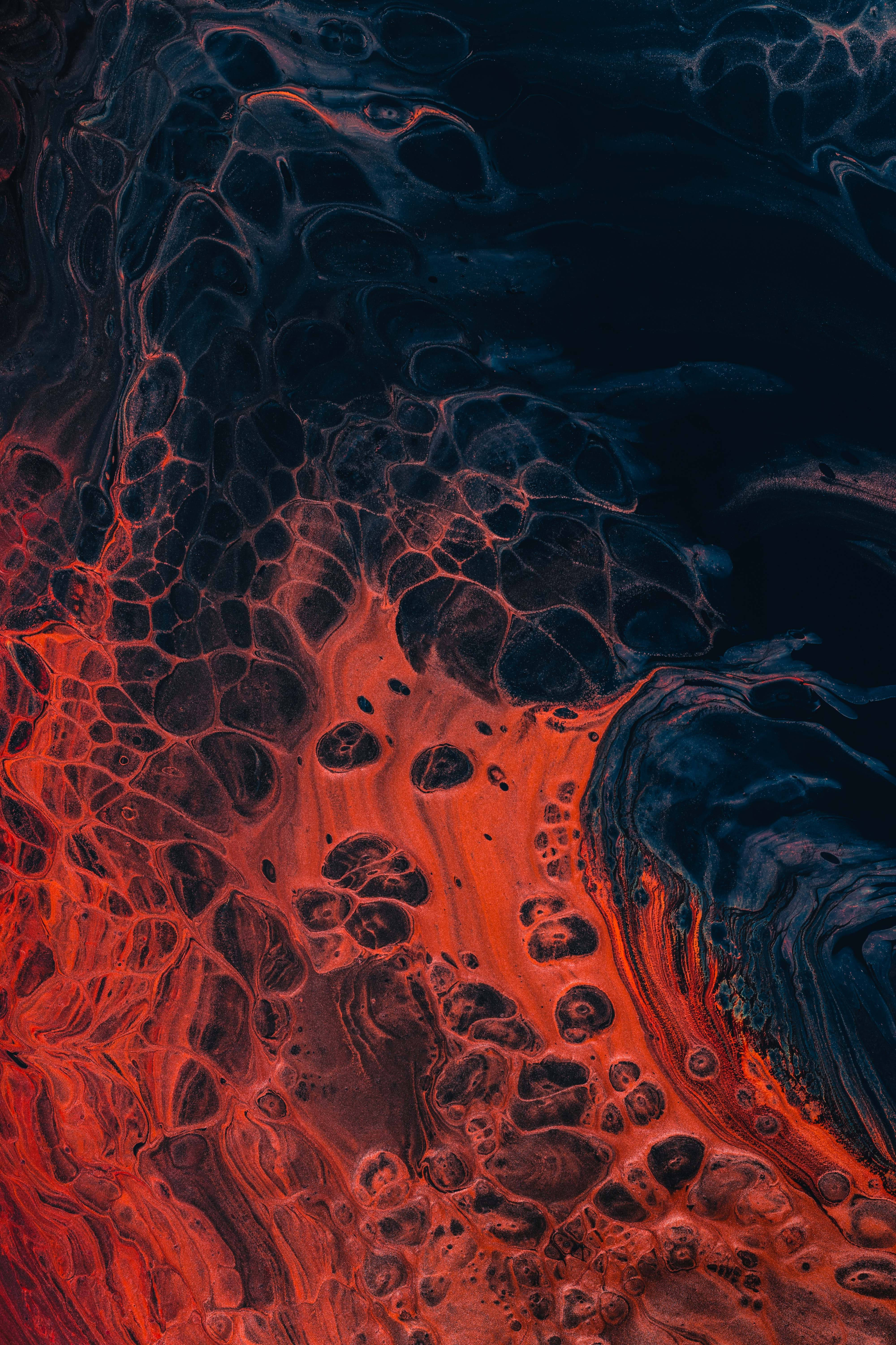 4K Ultra HD Phone Lava Flow, vibrant red, deep blue, 5K Phone Wallpaper